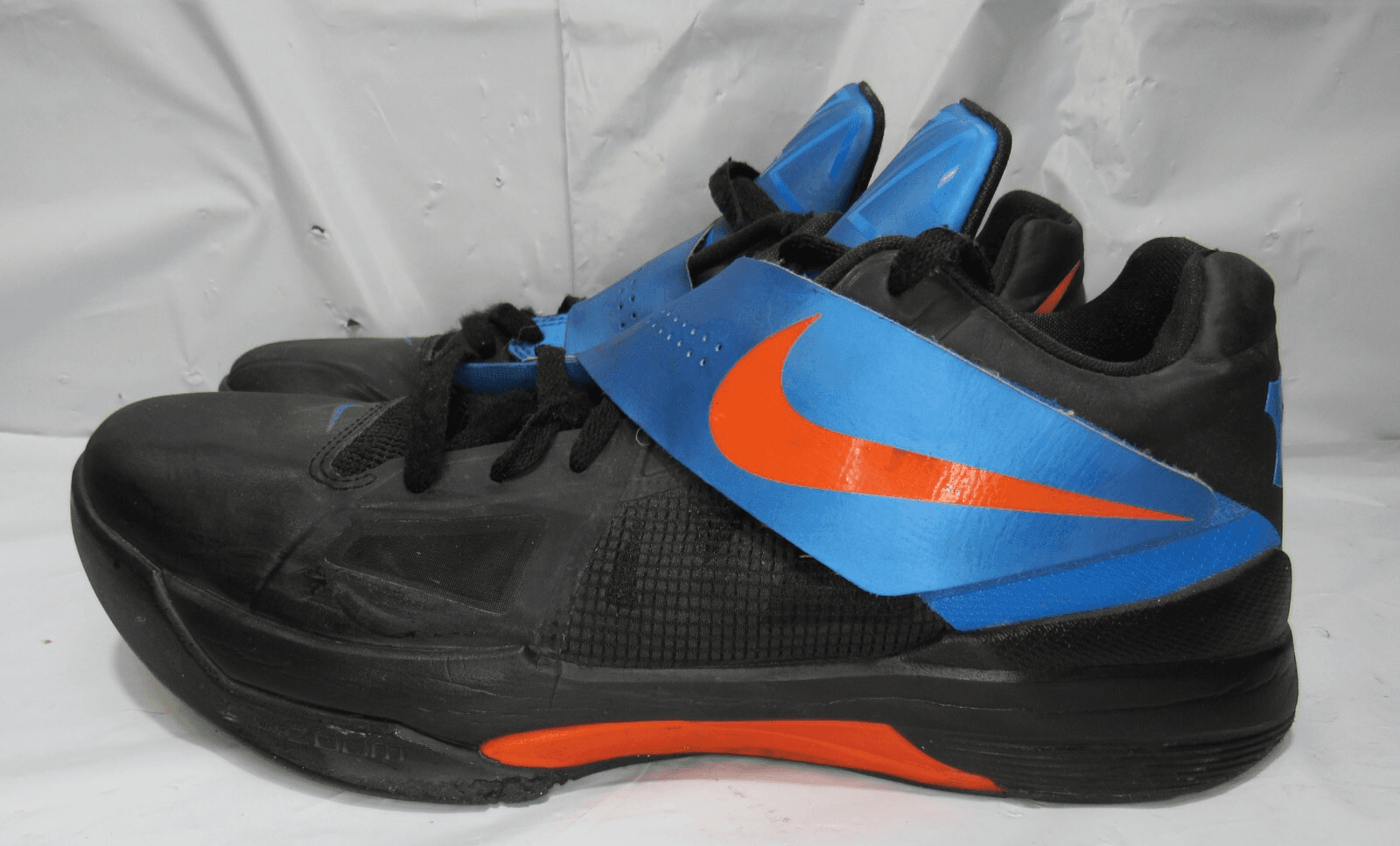 Size 12 - Nike Zoom KD 4 Black Orange Black Leather (473679-001) Q70K