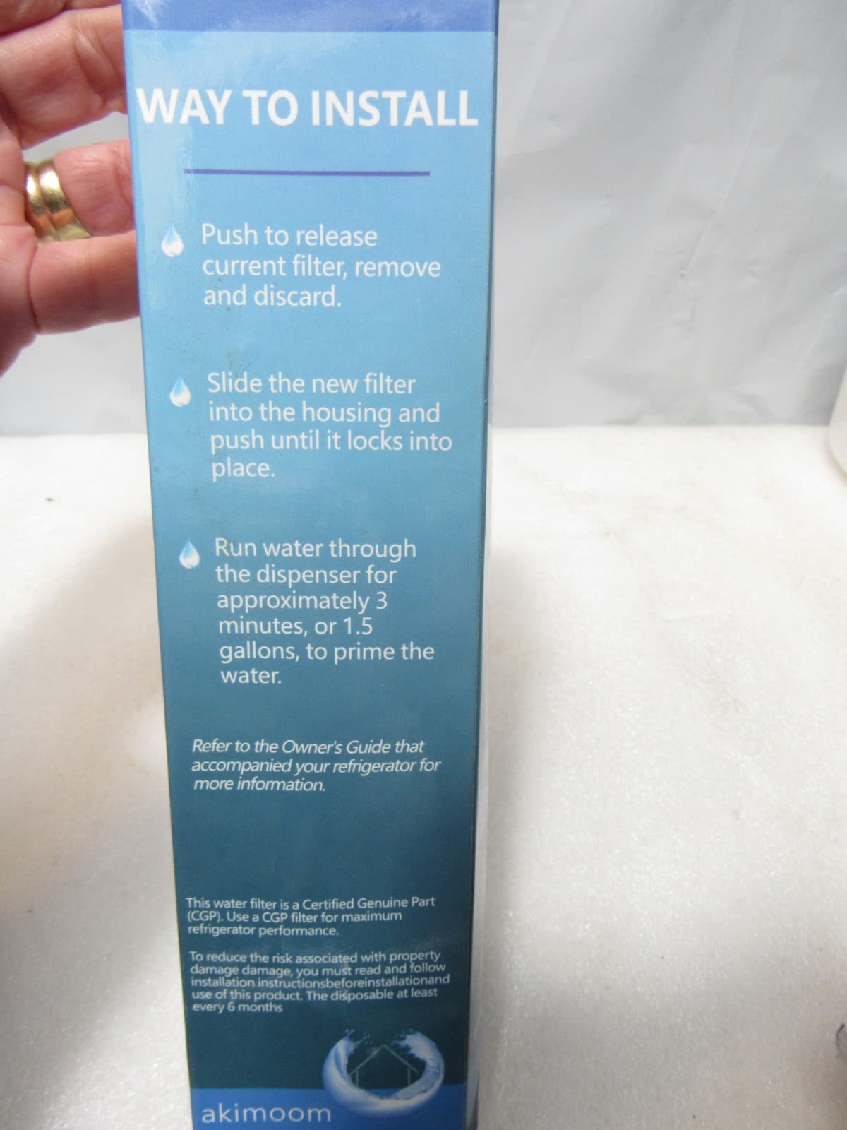 AKIMOOM WATER FILTER Refrigerator Ice Water Filter Single Filter F61J - Thumbnail 3