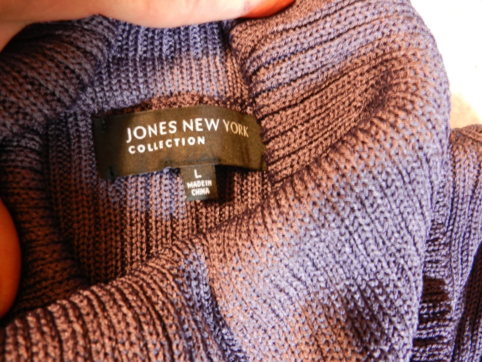 Jones New York Sweater Womens Large Purple Cowl Neck Knit Pullover NWT (H26K) - Thumbnail 3