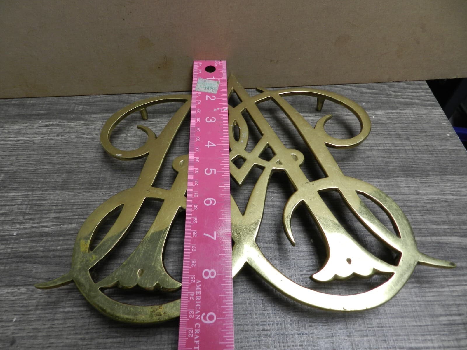 Queen Ann Cypher Williamsburg VA Metalcrafters Brass Trivet CW10-10 K5 - Thumbnail 6