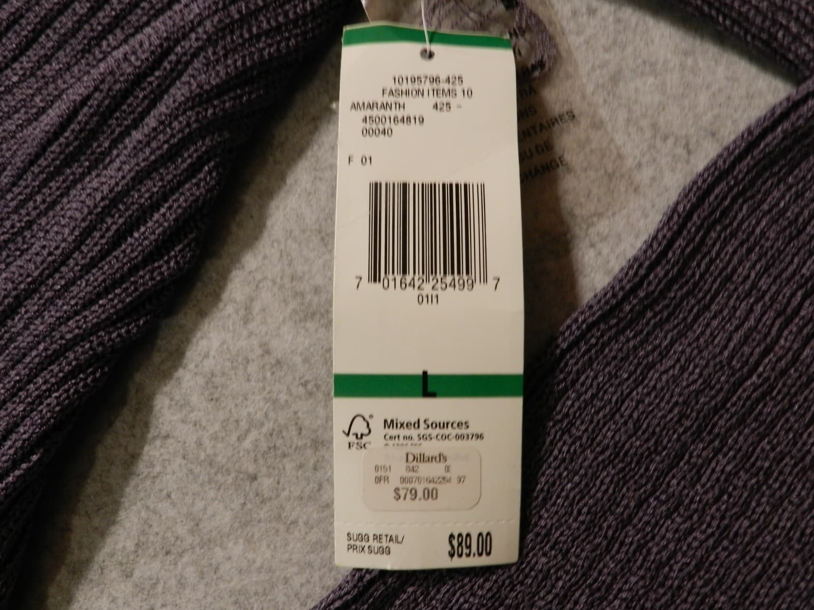 Jones New York Sweater Womens Large Purple Cowl Neck Knit Pullover NWT (H26K) - Thumbnail 2