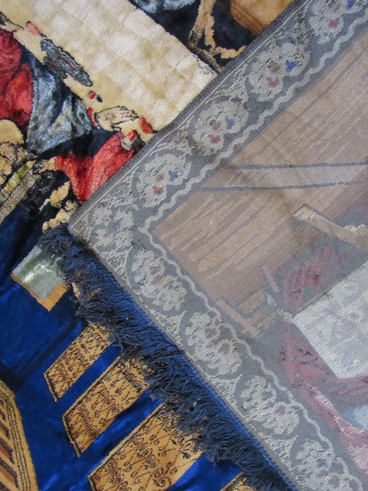 Vintage Da Vinci's Last Supper Velvet Tapestry Fringe Wall Hanging 48”X 72” F66J - Thumbnail 9