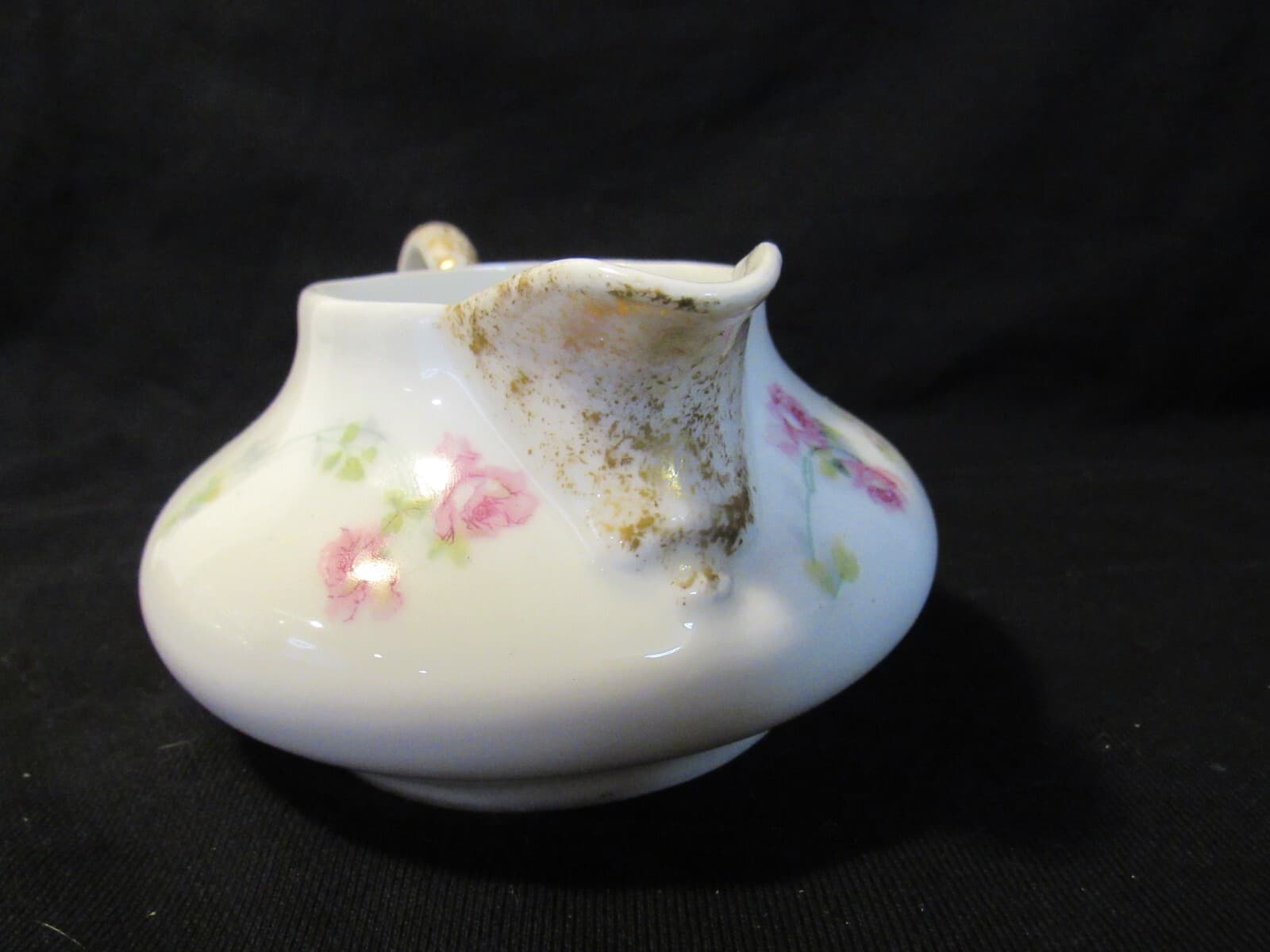Vintage Limoges Martin Freres Bros Pink Floral China Cream Sugar J5K - Thumbnail 8