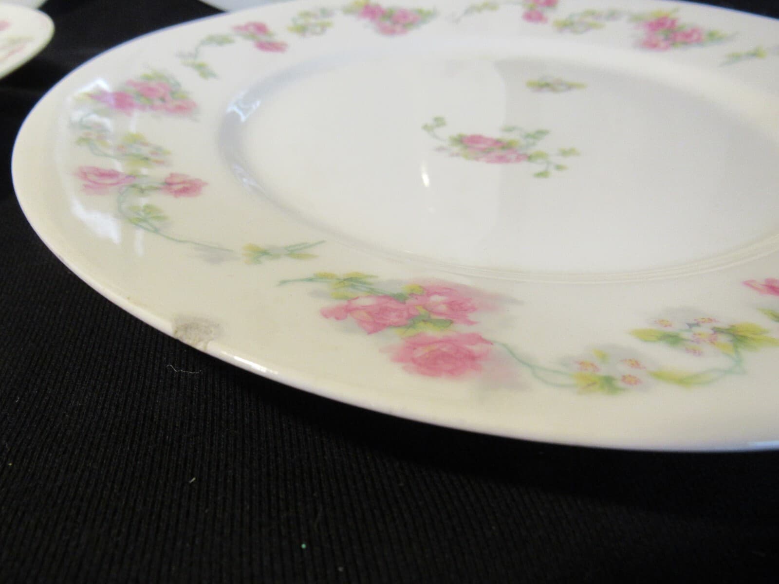 4 Vintage Limoges Martin Freres Bros Pink Floral China Dinner Plates 9 3/4" J4K - Thumbnail 4