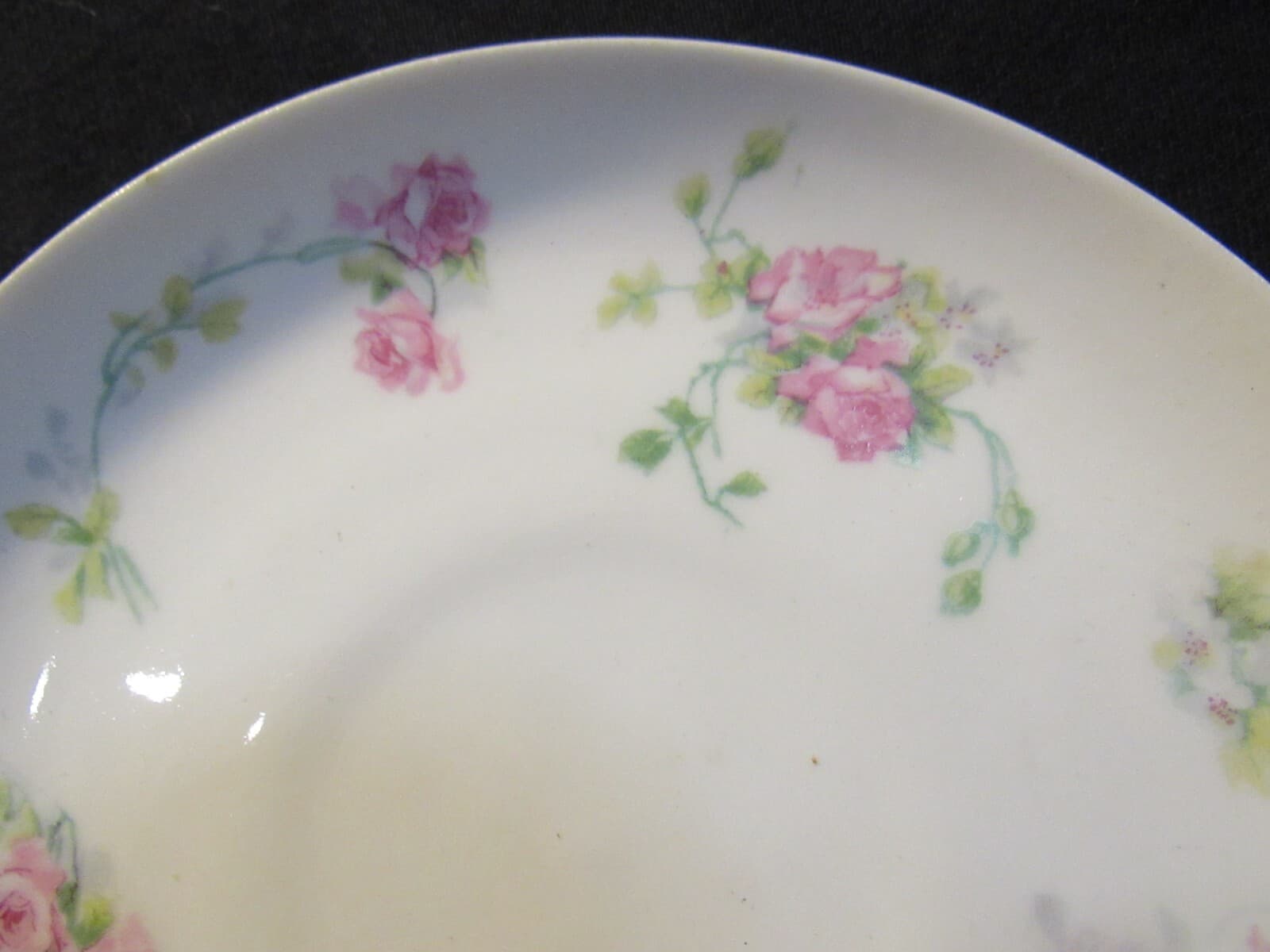 2 Vintage Limoges Martin Freres Bros Pink Floral China Saucer 6 3/4" J7K - Thumbnail 2