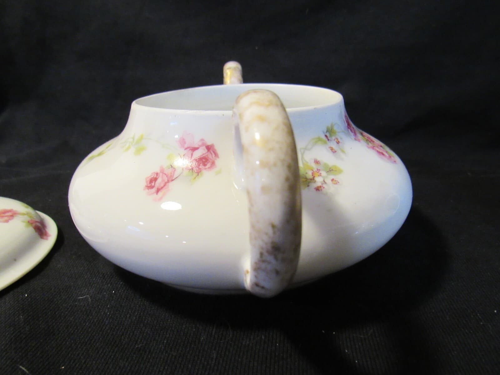 Vintage Limoges Martin Freres Bros Pink Floral China Cream Sugar J5K - Thumbnail 6