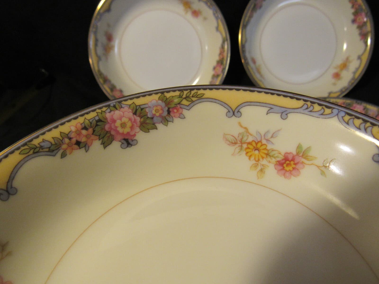 4 Noritake Oxford pattern 85963 vintage 5 1/4" fruit/dessert bowl i99K - Thumbnail 2