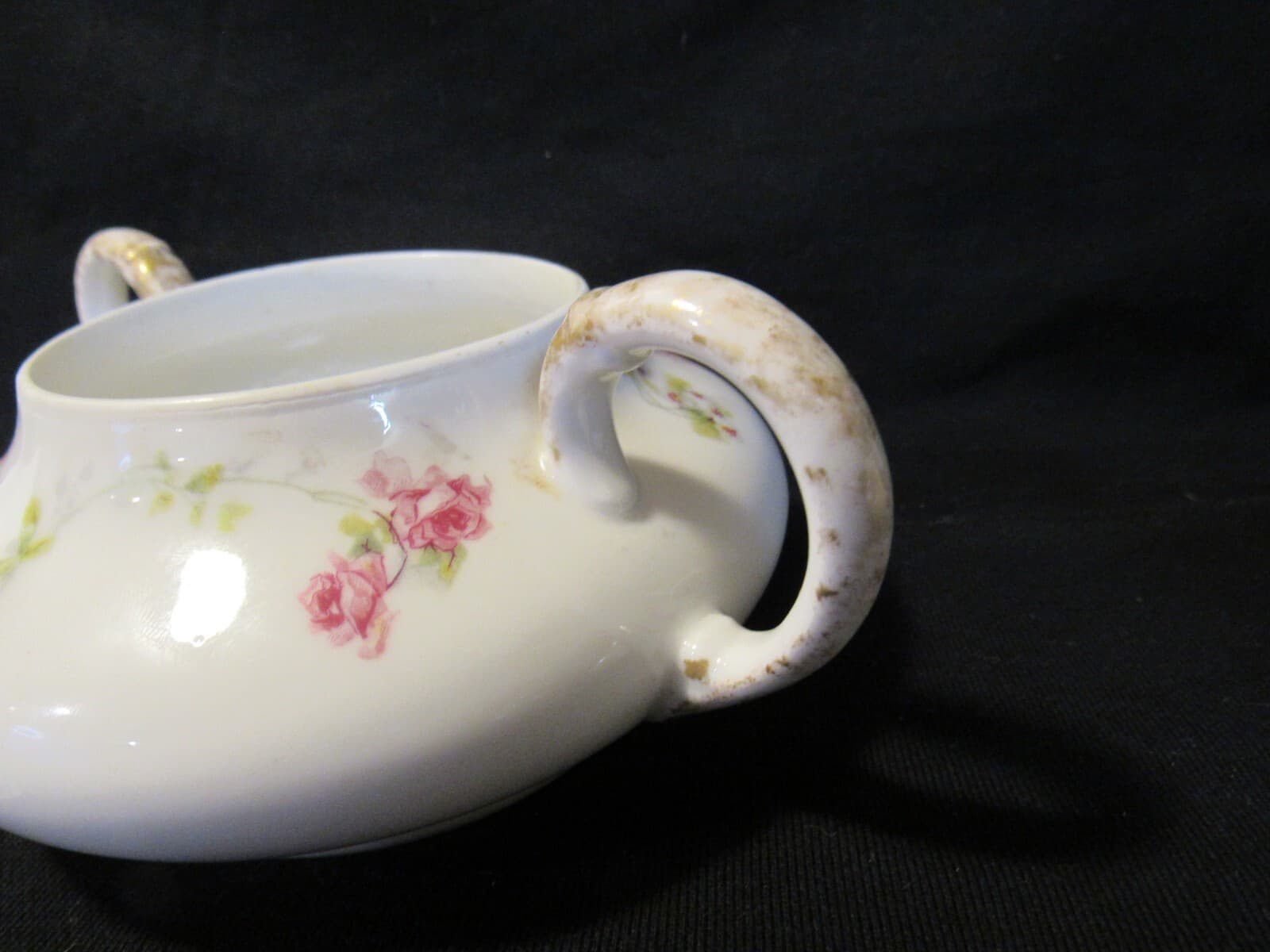 Vintage Limoges Martin Freres Bros Pink Floral China Cream Sugar J5K - Thumbnail 5