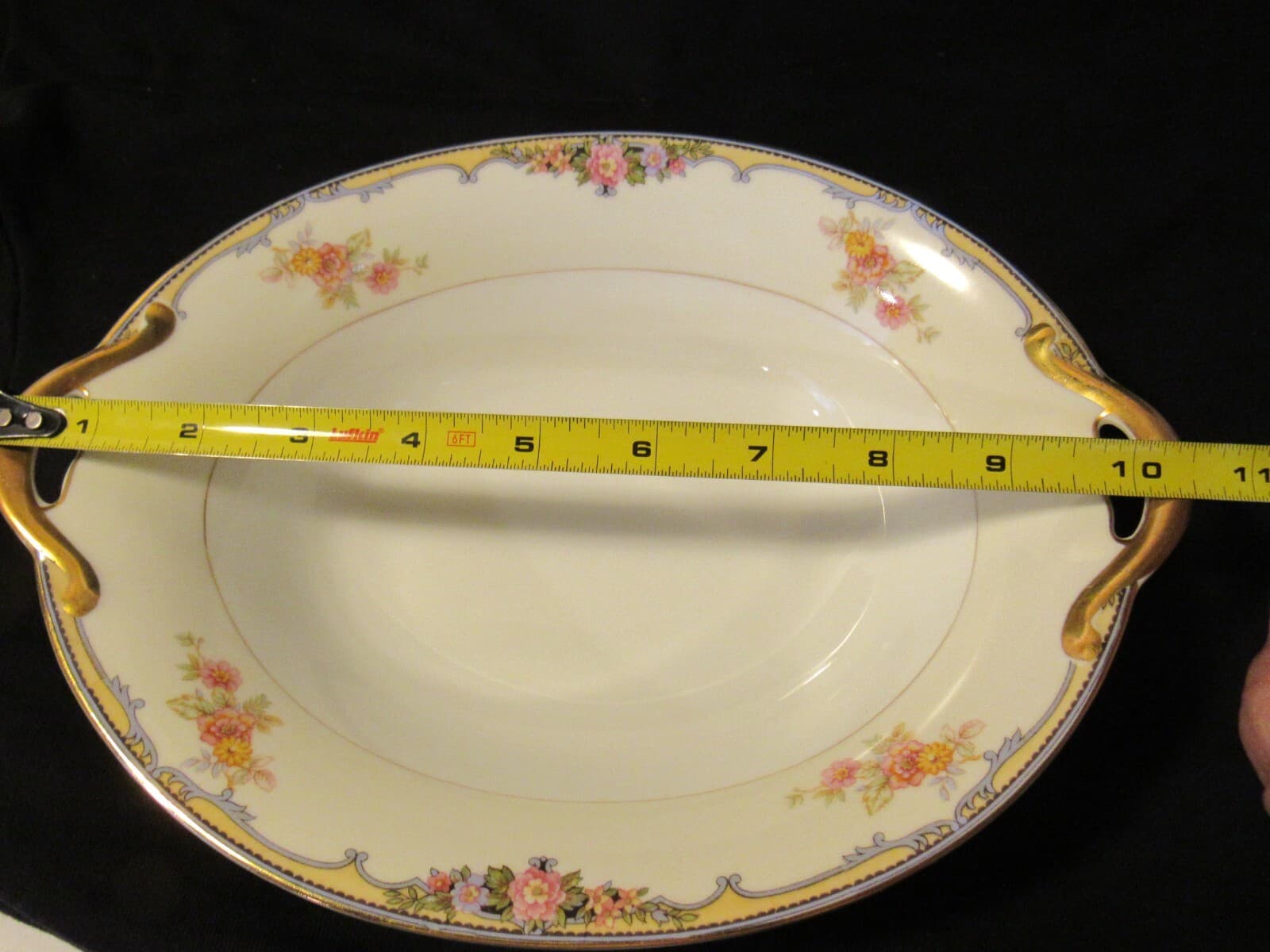 Vintage Noritake Oxford Pattern Vegetable Bowls W/Handles 10.5" x 8" i92K - Thumbnail 7