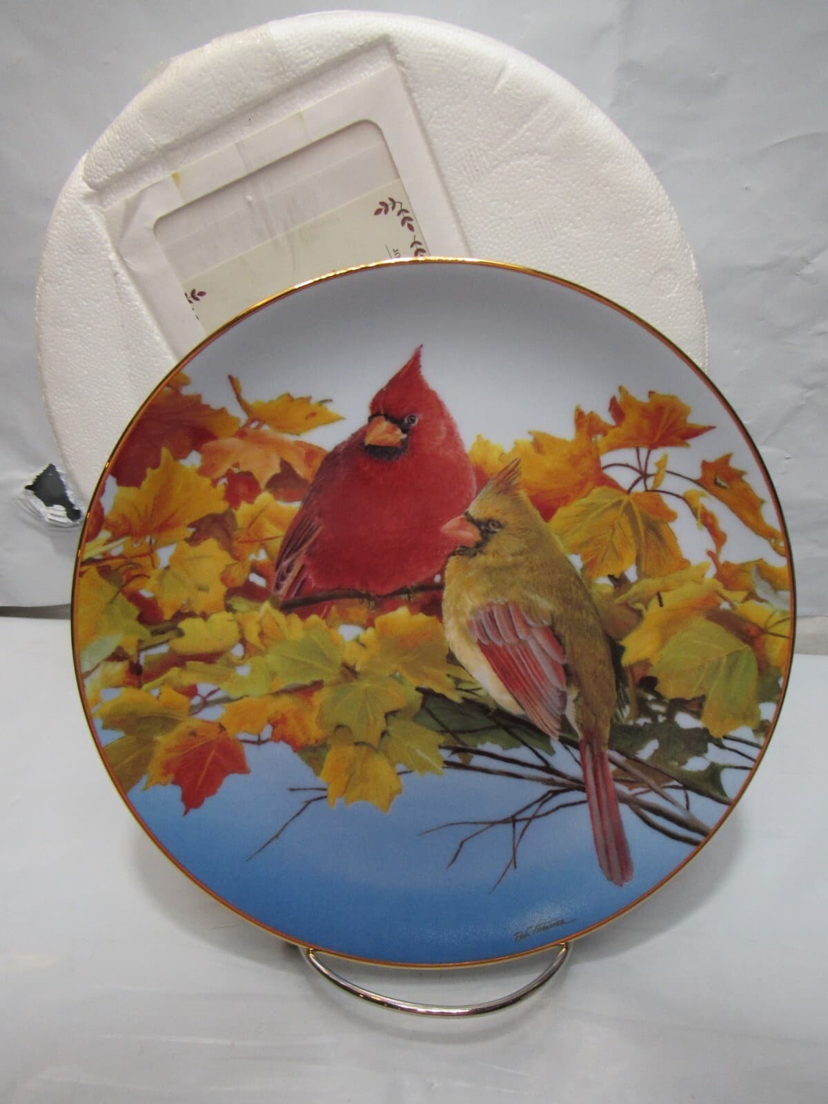 8 Danbury Mint Collector Plate Cardinals for All Seasons -Bob Travers (O40M) - Thumbnail 8