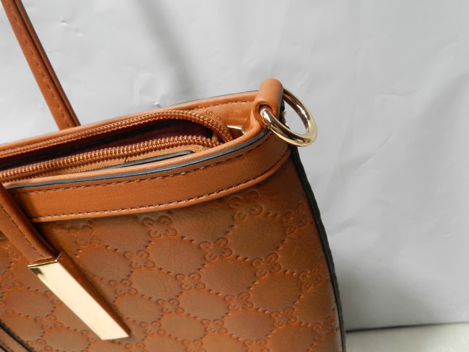 NEW Diophy Women's Vegan Leather Brown Handbag w/ Strap & Wallet (X2K) - Thumbnail 14