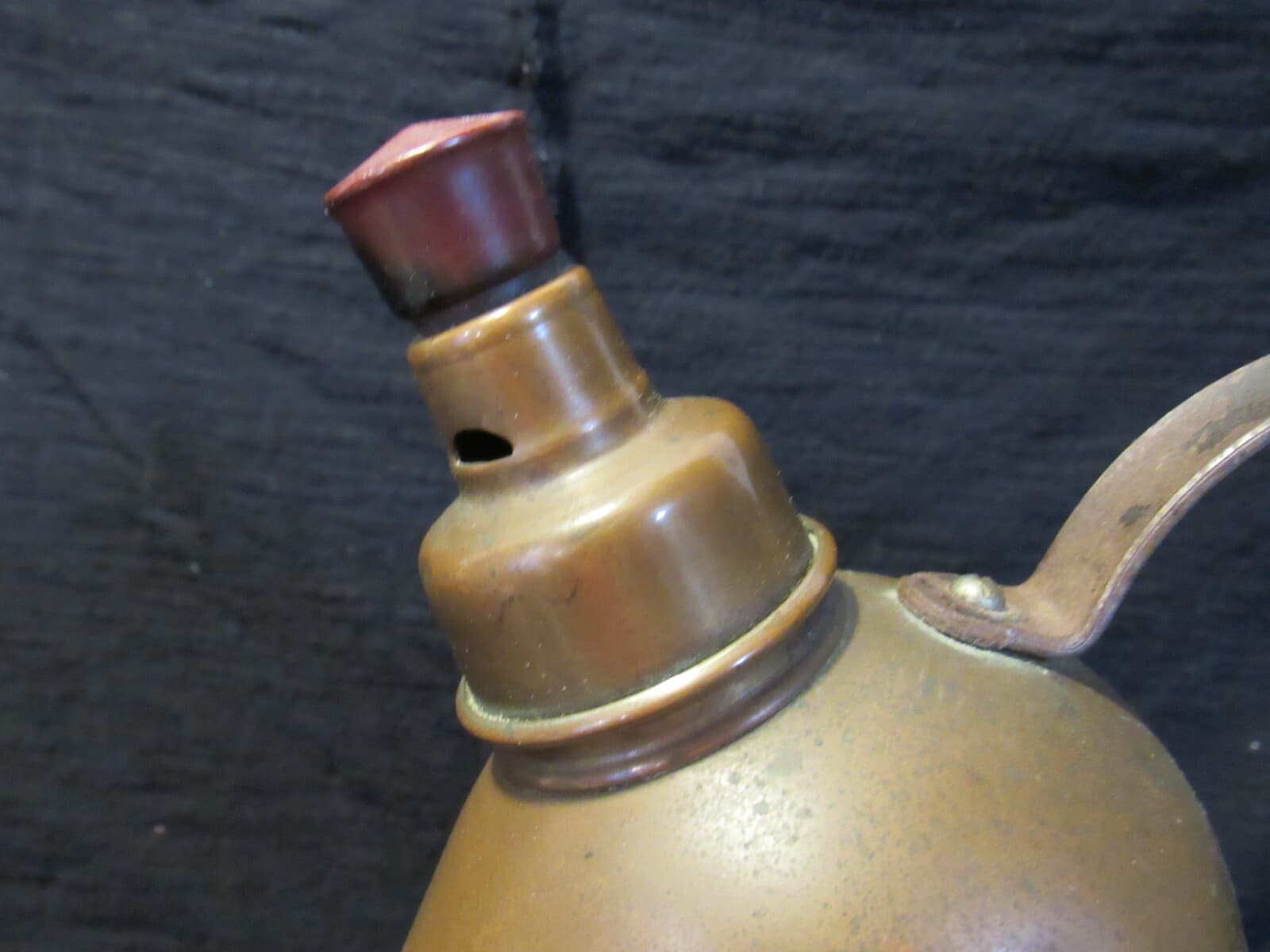 Rare Antique Revere Copper Tea Water Kettle Pot Wicker Handle U55S - Thumbnail 2