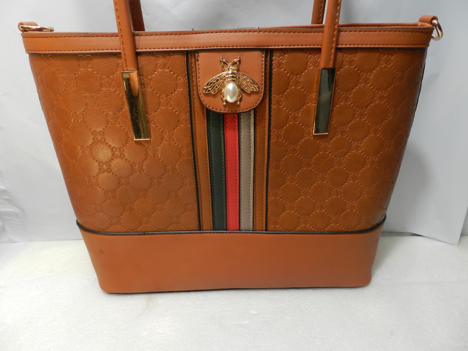 NEW Diophy Women's Vegan Leather Brown Handbag w/ Strap & Wallet (X2K) - Thumbnail 2