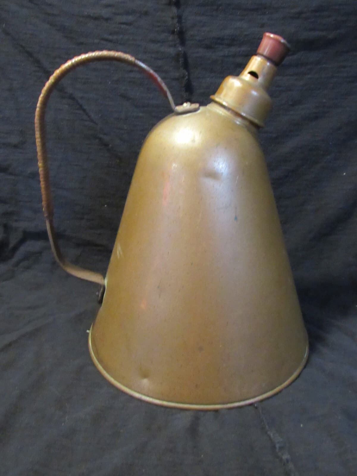 Rare Antique Revere Copper Tea Water Kettle Pot Wicker Handle U55S - Thumbnail 4