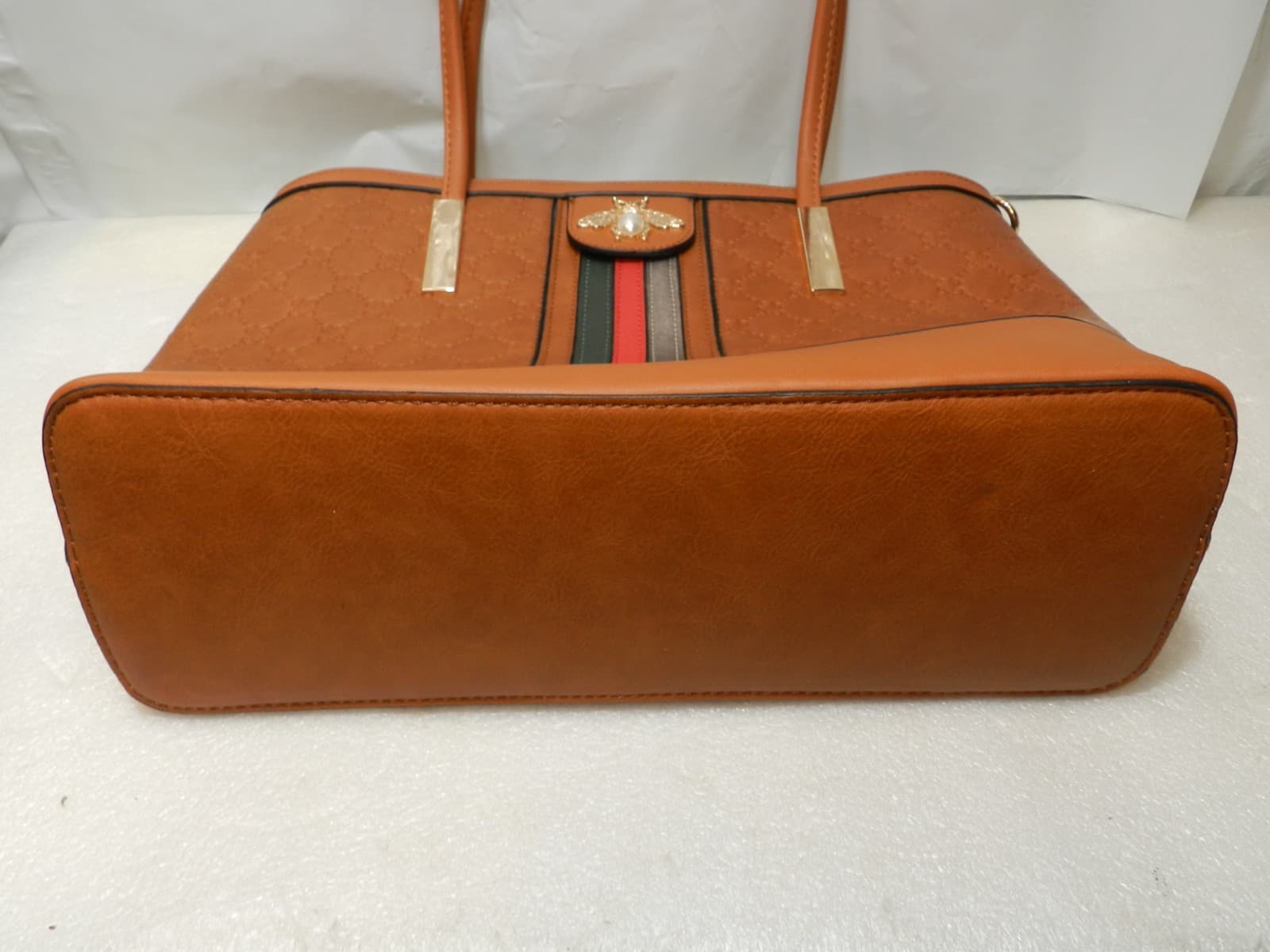 NEW Diophy Women's Vegan Leather Brown Handbag w/ Strap & Wallet (X2K) - Thumbnail 11