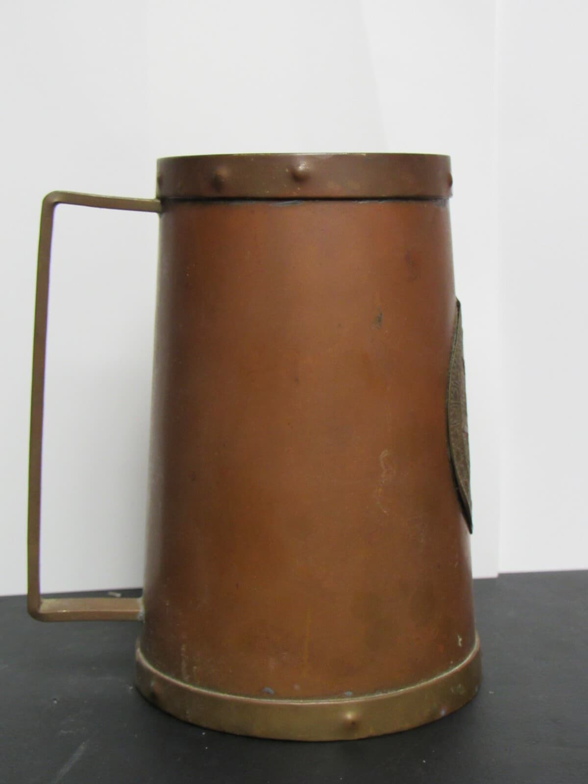 Vintage Brass/Copper MUG AZTEC Calendar Sun God Dial Beer Stein (J) - Thumbnail 4