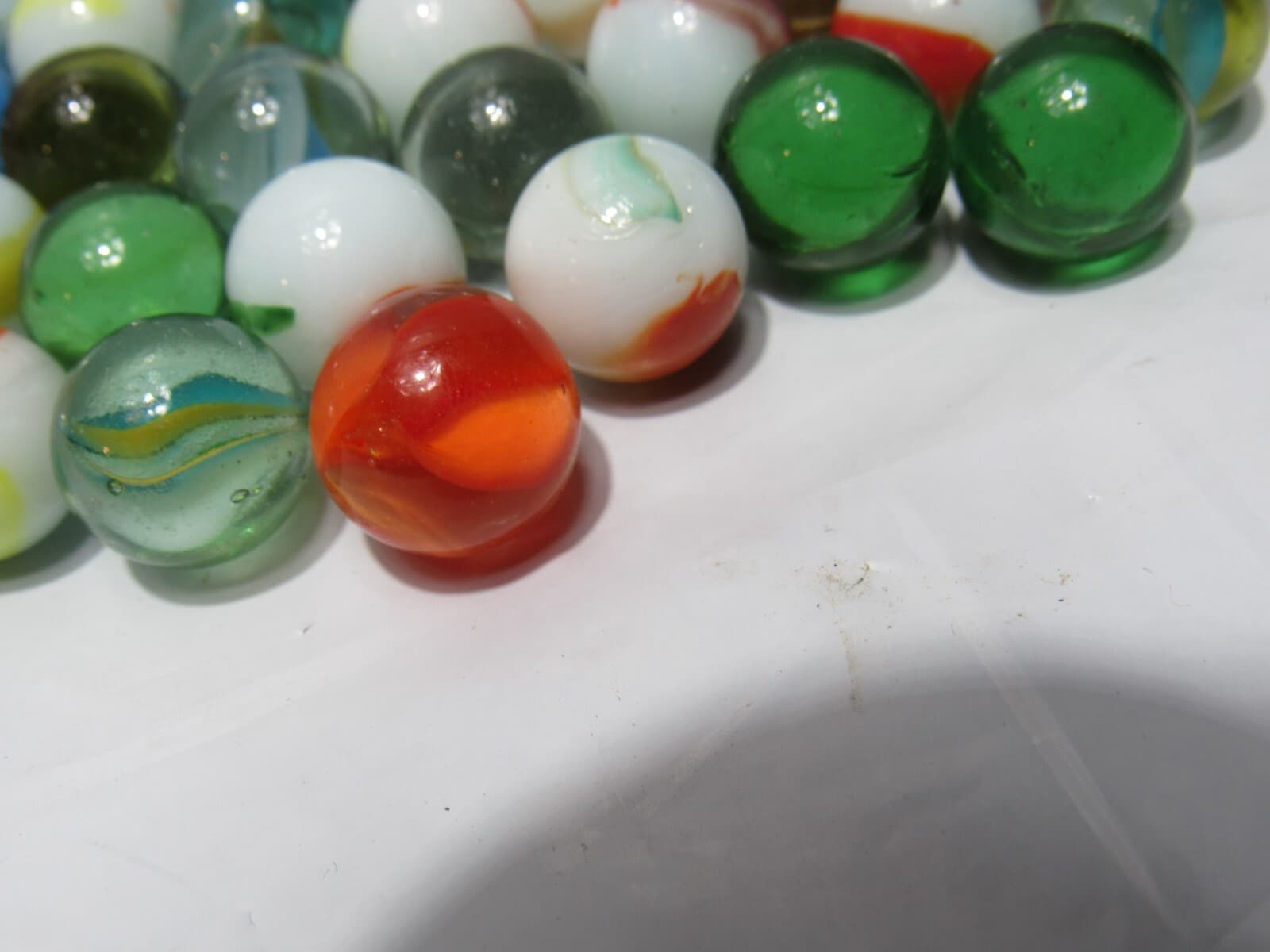 Lot Of 175+ Vintage Assorted Glass Marbles Mixed Colors (O55K) - Thumbnail 5
