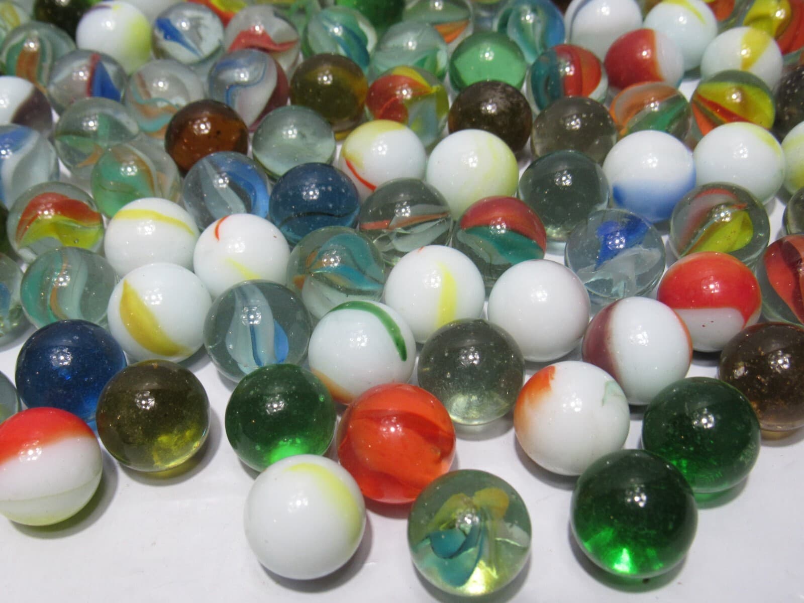 Lot Of 175+ Vintage Assorted Glass Marbles Mixed Colors (O55K) - Thumbnail 16