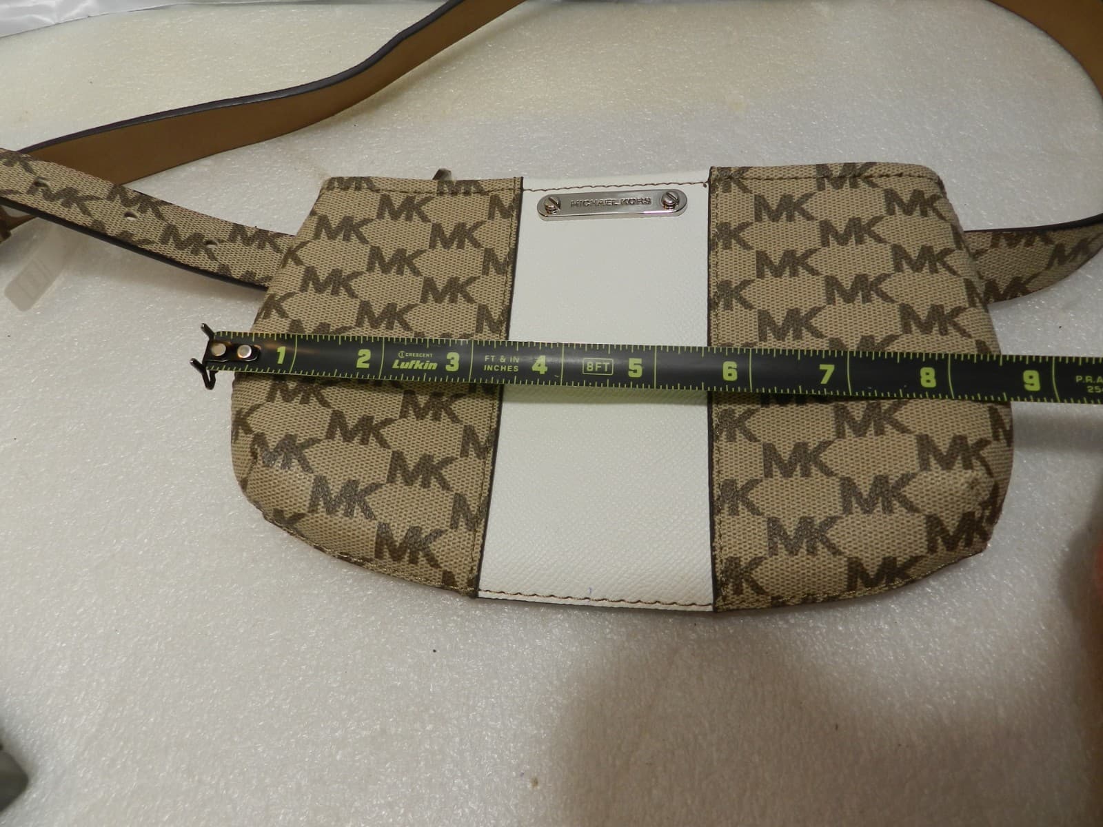 Michael Kors Signature Logo Fanny/Hip Pack Belt Bag Large/XL Tan/White New (X4K) - Thumbnail 10