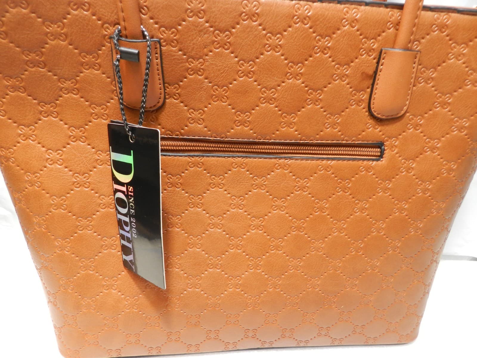 NEW Diophy Women's Vegan Leather Brown Handbag w/ Strap & Wallet (X2K) - Thumbnail 4