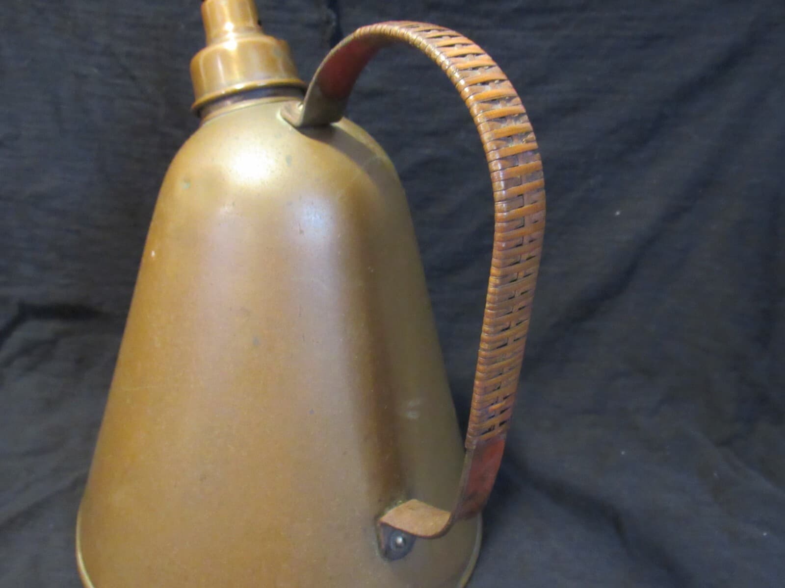 Rare Antique Revere Copper Tea Water Kettle Pot Wicker Handle U55S - Thumbnail 3