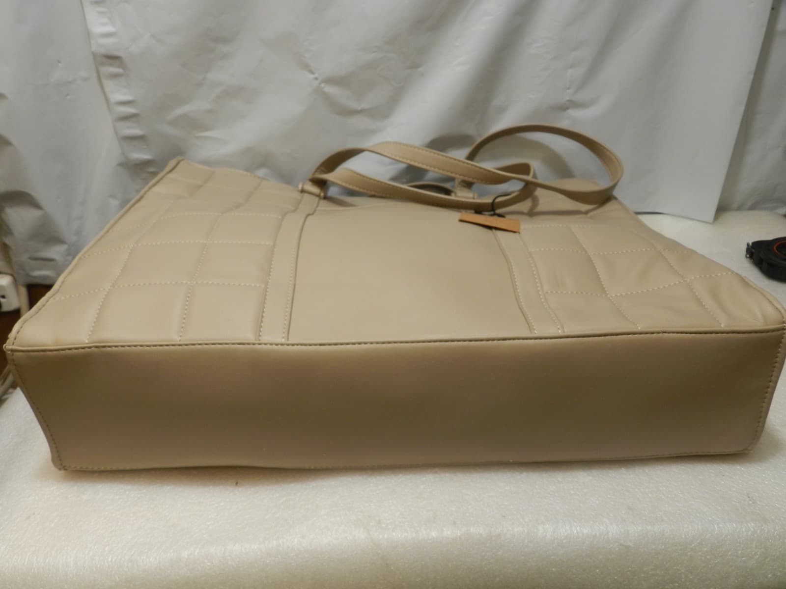 NEW Extra Large Steve Madden Timeless Tote Bag w/ Coin Purse Taupe (X8K) - Thumbnail 9