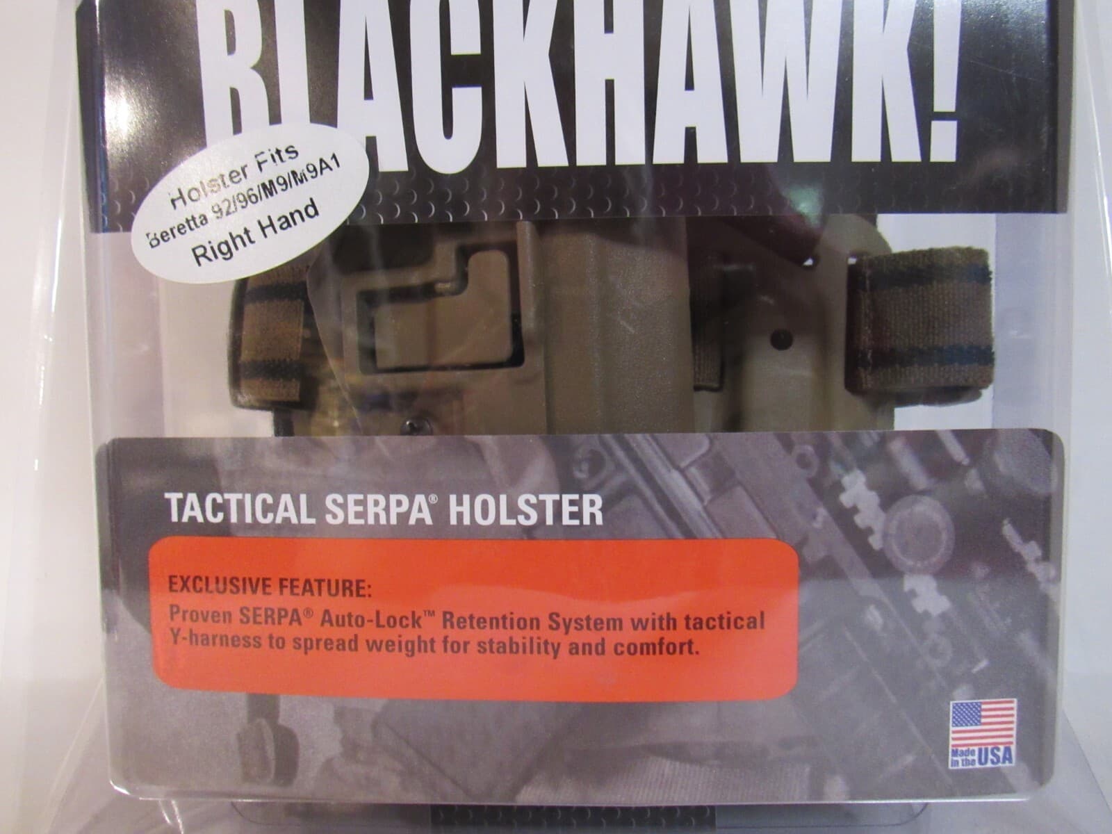 BlackHawk Serpa Tactical Holster Beretta M92/96/M9/M9A1 430504CT-R Tan Right - Thumbnail 5