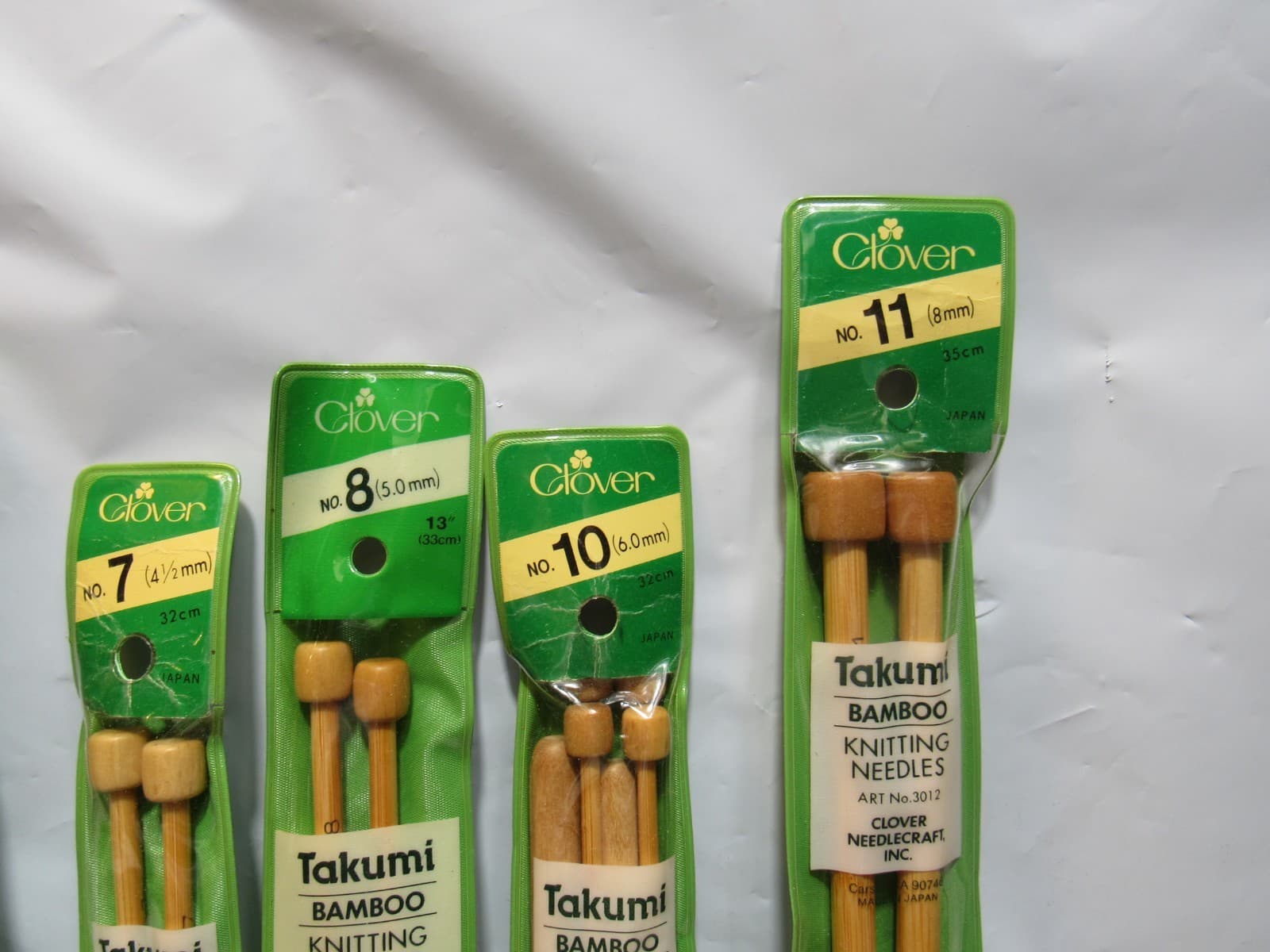 Clover Takumi Bamboo Knitting Needles 11 Assorted Sizes Unused (Z19J) - Thumbnail 3
