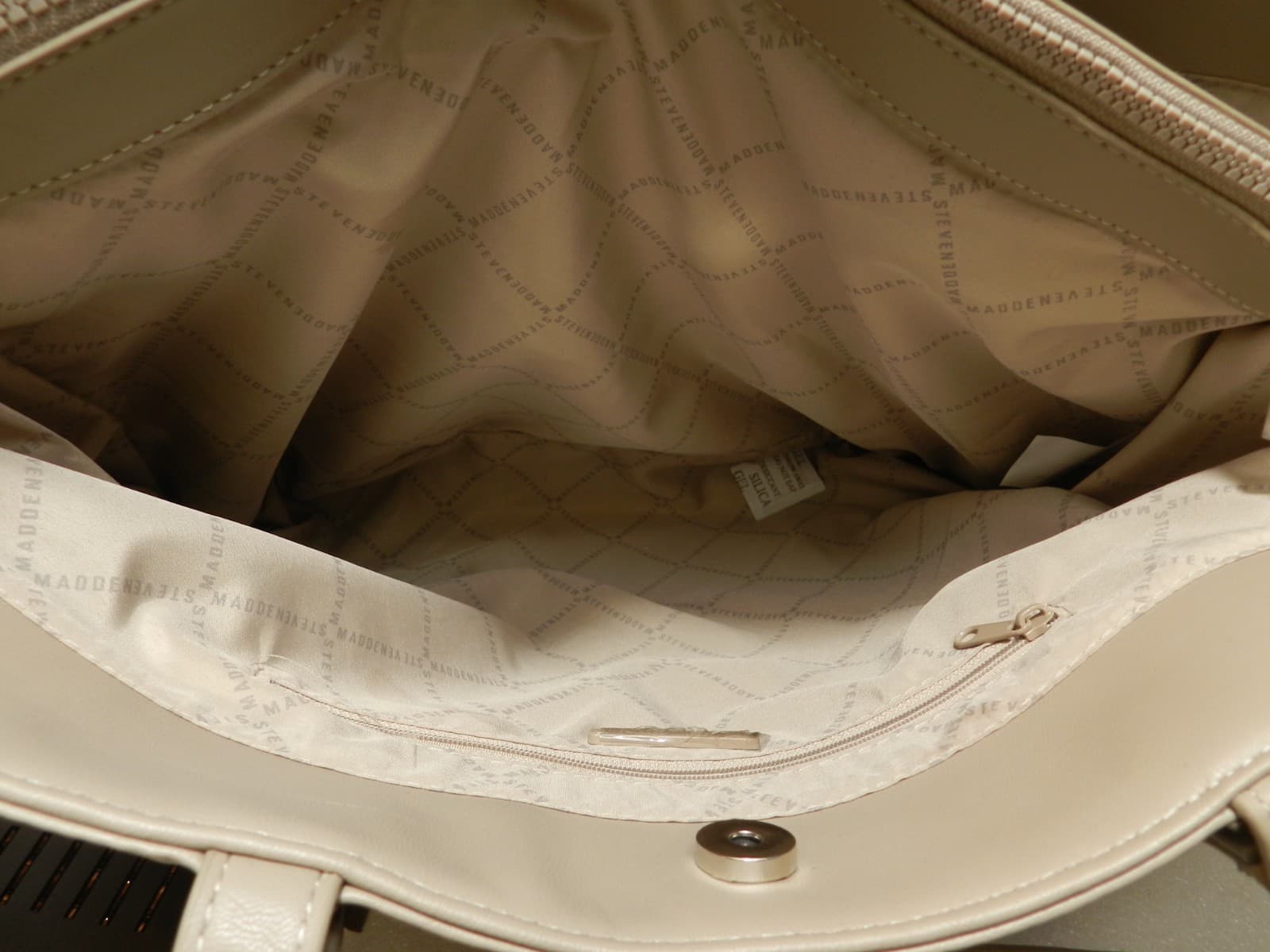 NEW Extra Large Steve Madden Timeless Tote Bag w/ Coin Purse Taupe (X8K) - Thumbnail 6