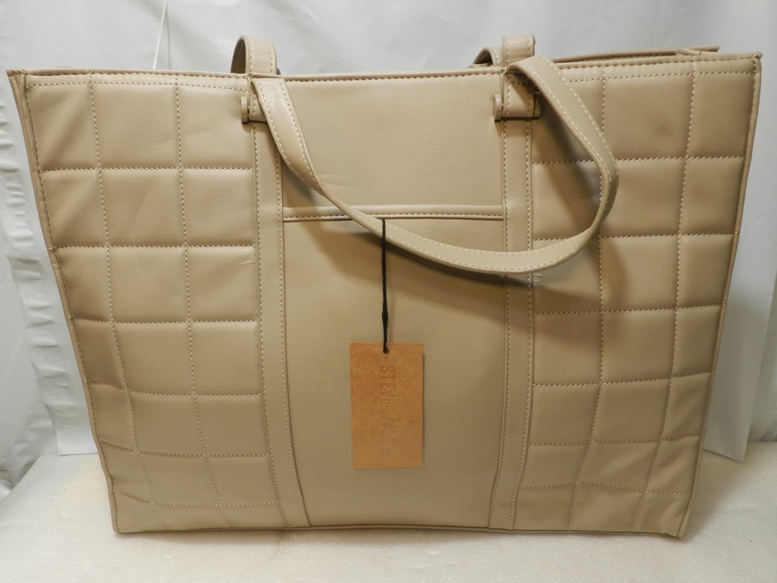 NEW Extra Large Steve Madden Timeless Tote Bag w/ Coin Purse Taupe (X8K) - Thumbnail 5