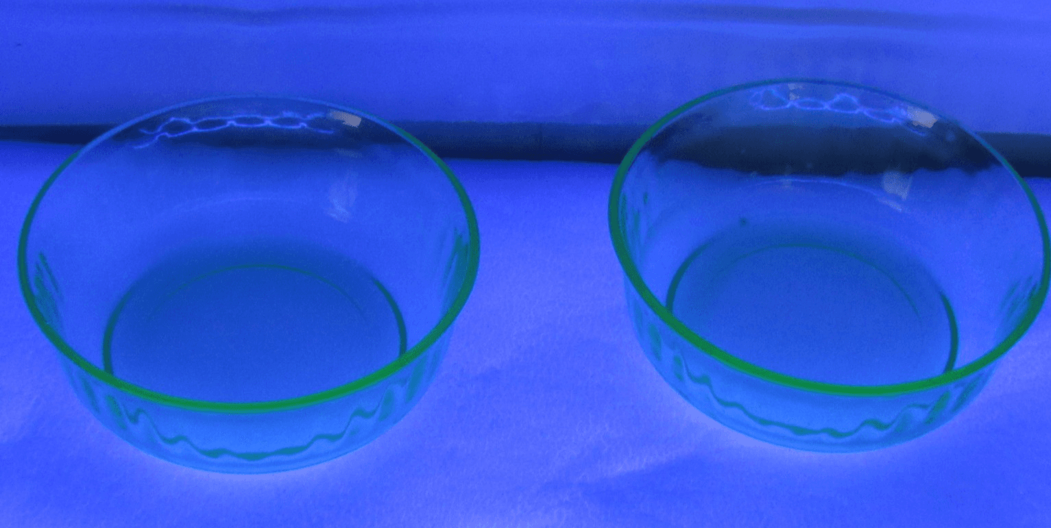 2 VTG Uranium Glass Small Bowl Ribbed Design, 4”x1.5” Fruit Dessert Bowls (S91JJ - Thumbnail 4
