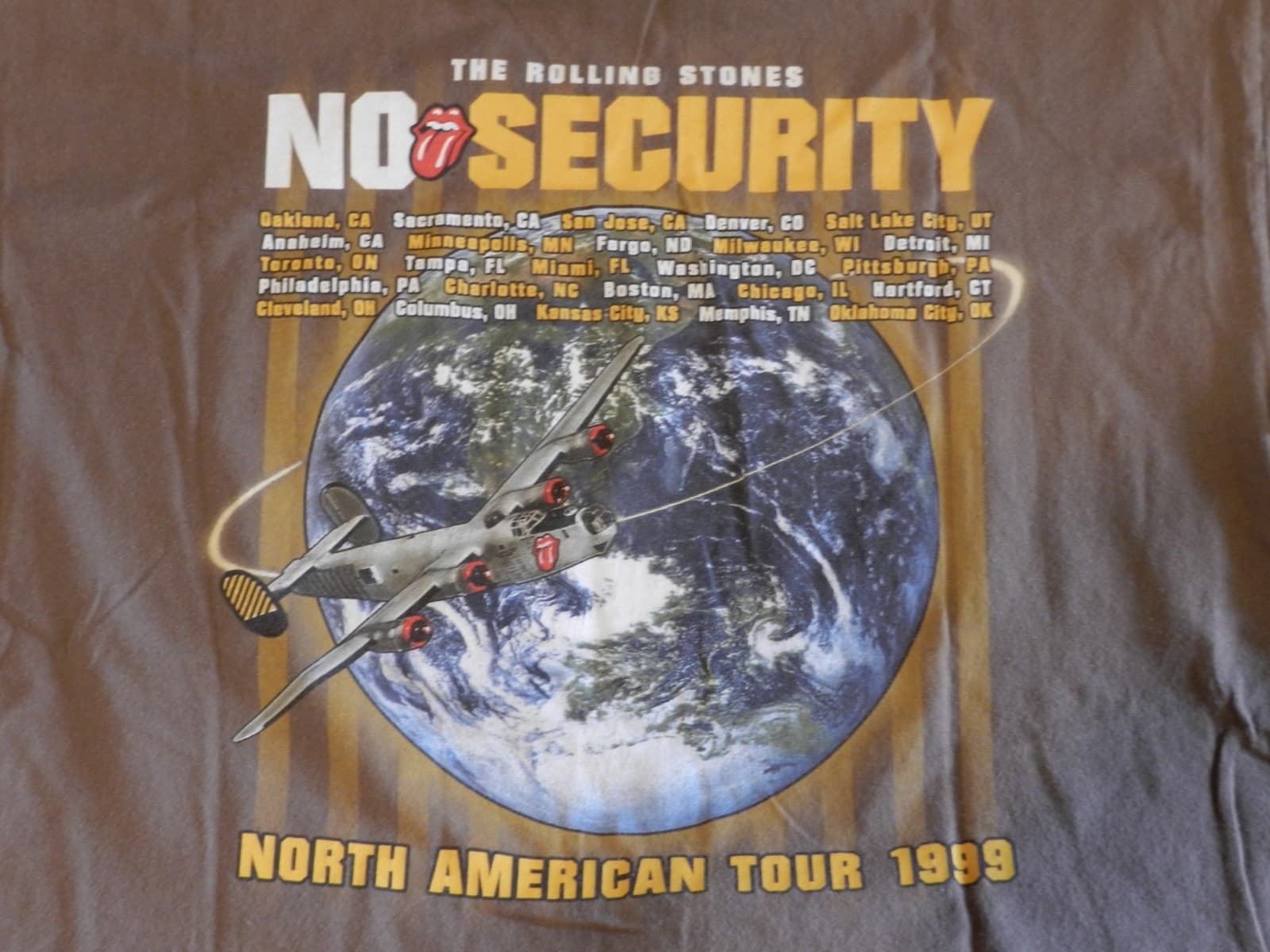 Vintage 1999 Men’s Rolling Stones No Security Tour Band Tee Shirt XL (H31K) - Thumbnail 4