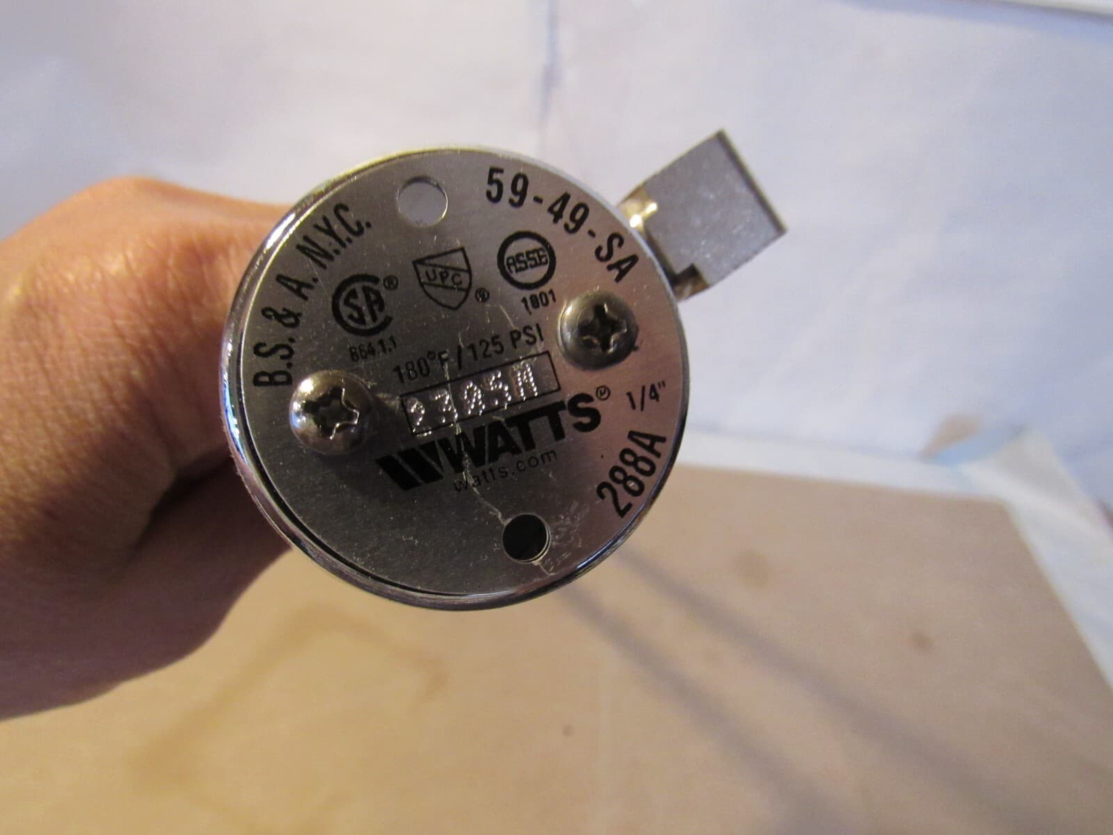 WATTS 288A Anti-Siphon Vacuum Breaker 3/4”, 59-49-SA Dema 442P Dema 41-9-5 X51K - Thumbnail 2