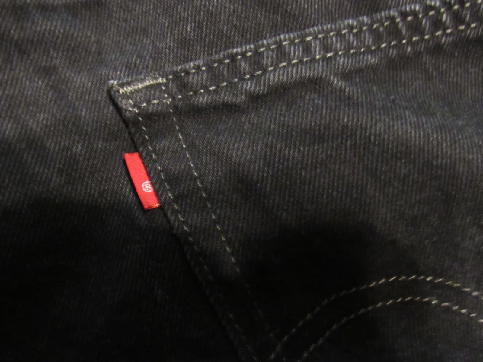 Vintage 90s Mens Levis 505 38x30 Blank Red Tab Black Denim Jeans Straight V92JJ - Thumbnail 4