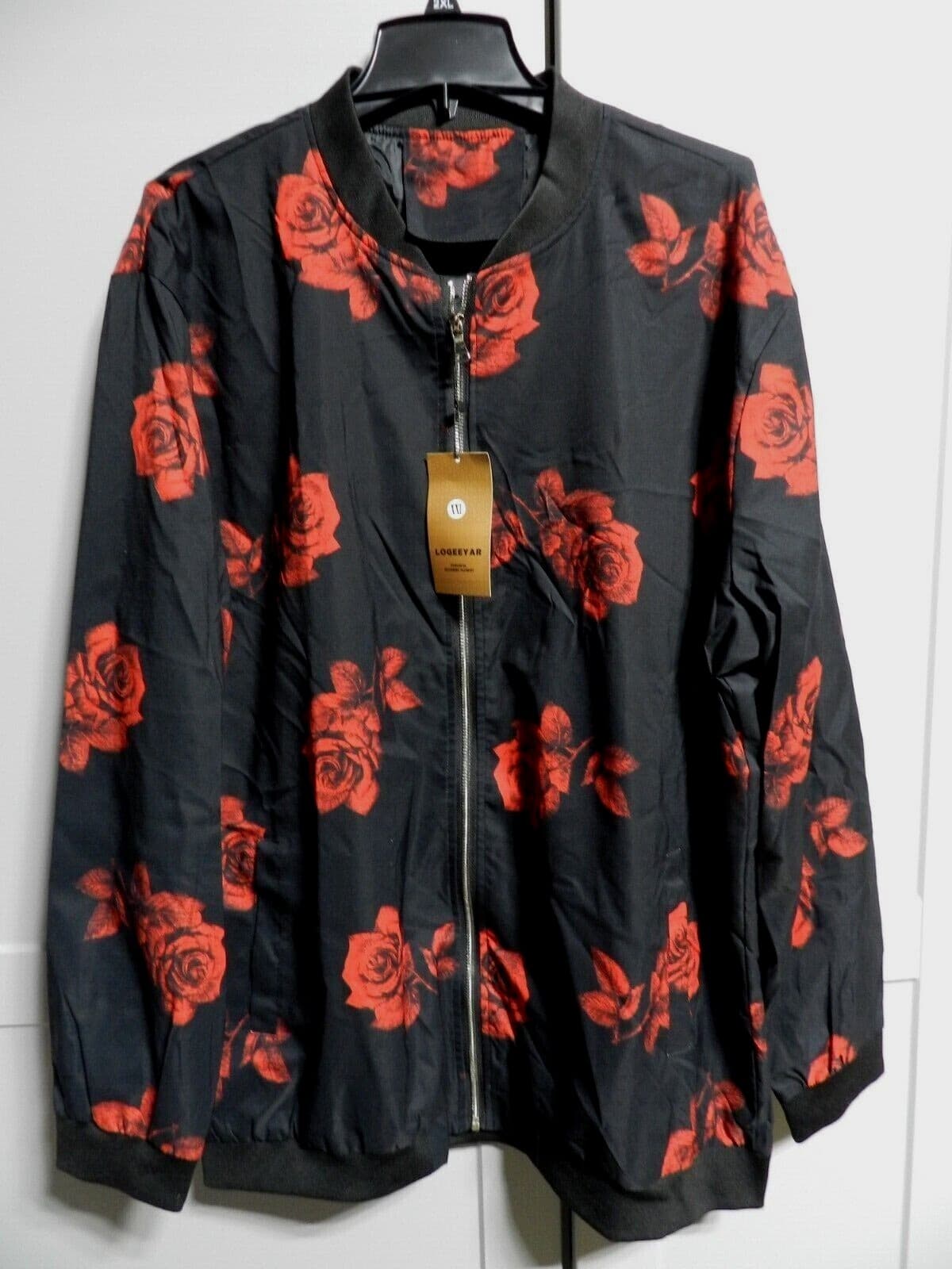 LOGEEYAR Mens Casual Lightweight Jacket Printed Pattern Slim Fit Sz XXL 2XL (K) - Thumbnail 2