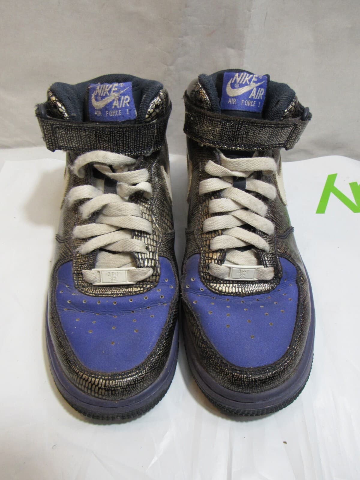 Men's Nike Air Force 1 Premium Purple Black Sneakers 366731-411 Size 7.5 (K46K) - Thumbnail 3