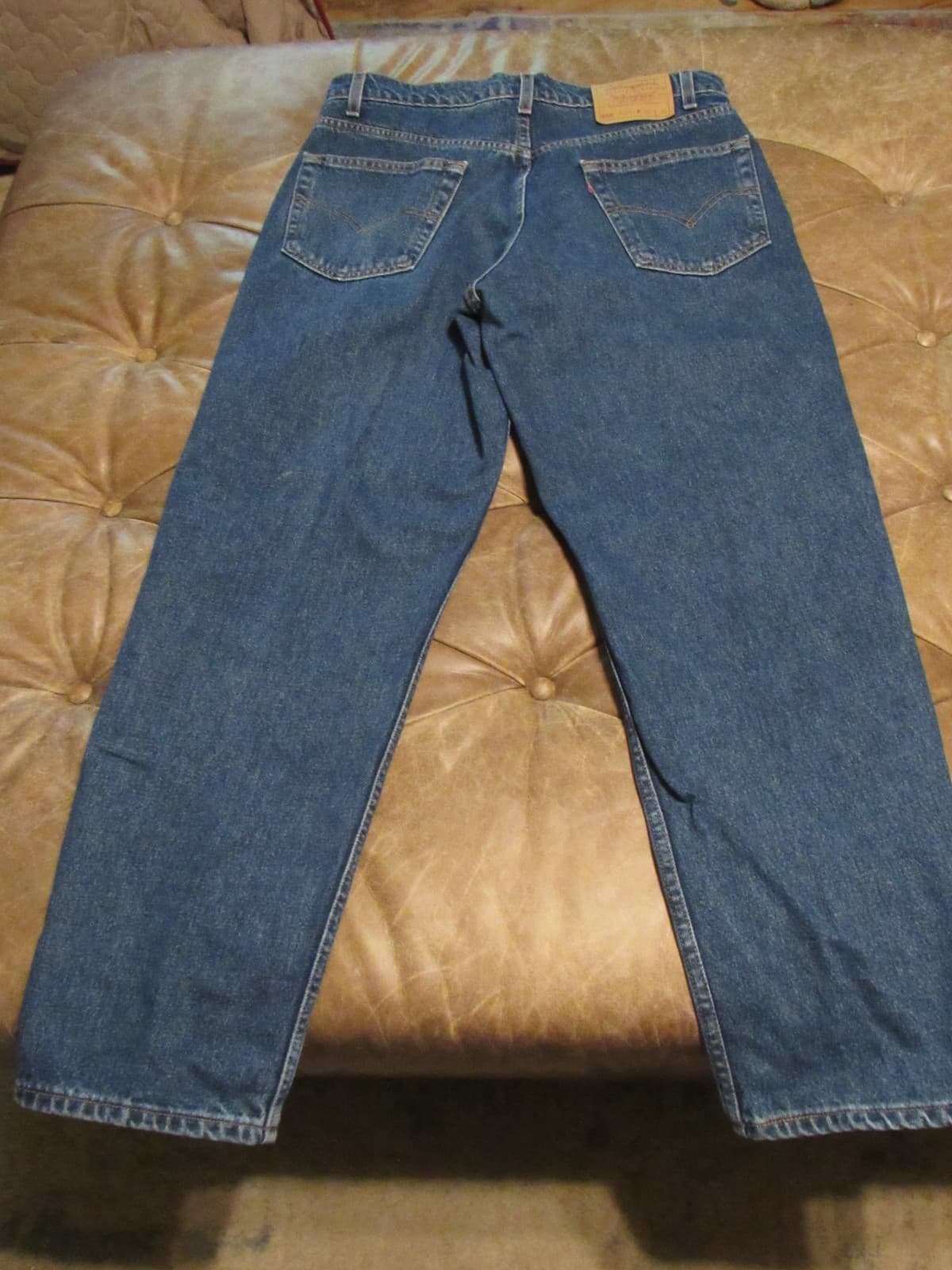 Levis Jeans Mens 34x30 Blue 550 Relaxed Dark Wash Red Tab Pockets (V90JJ) - Thumbnail 2