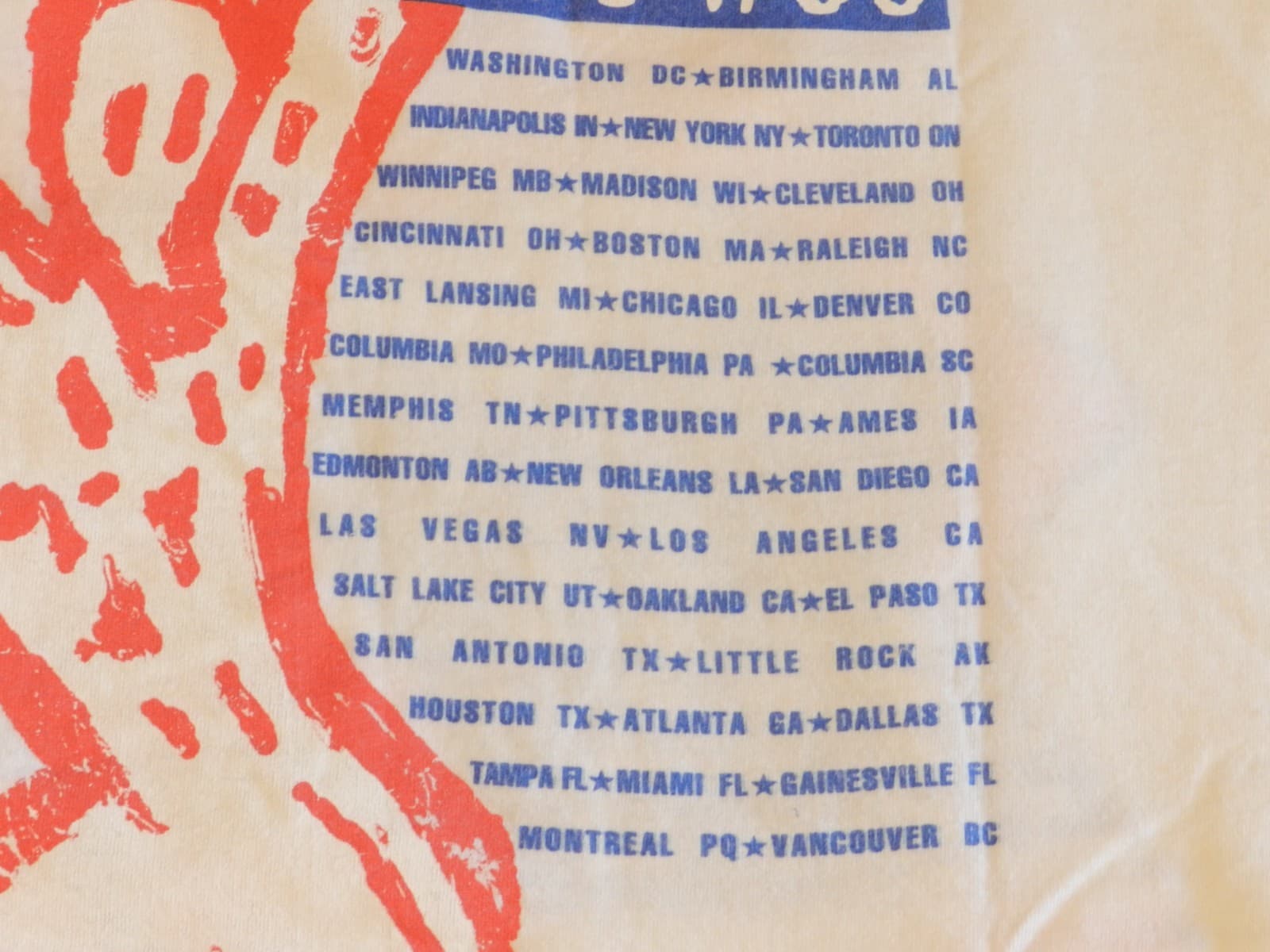 THE ROLLING STONES 1994 95' TOUR Concert t shirt BROCKUM USA Flag Tongue XL H33K - Thumbnail 5