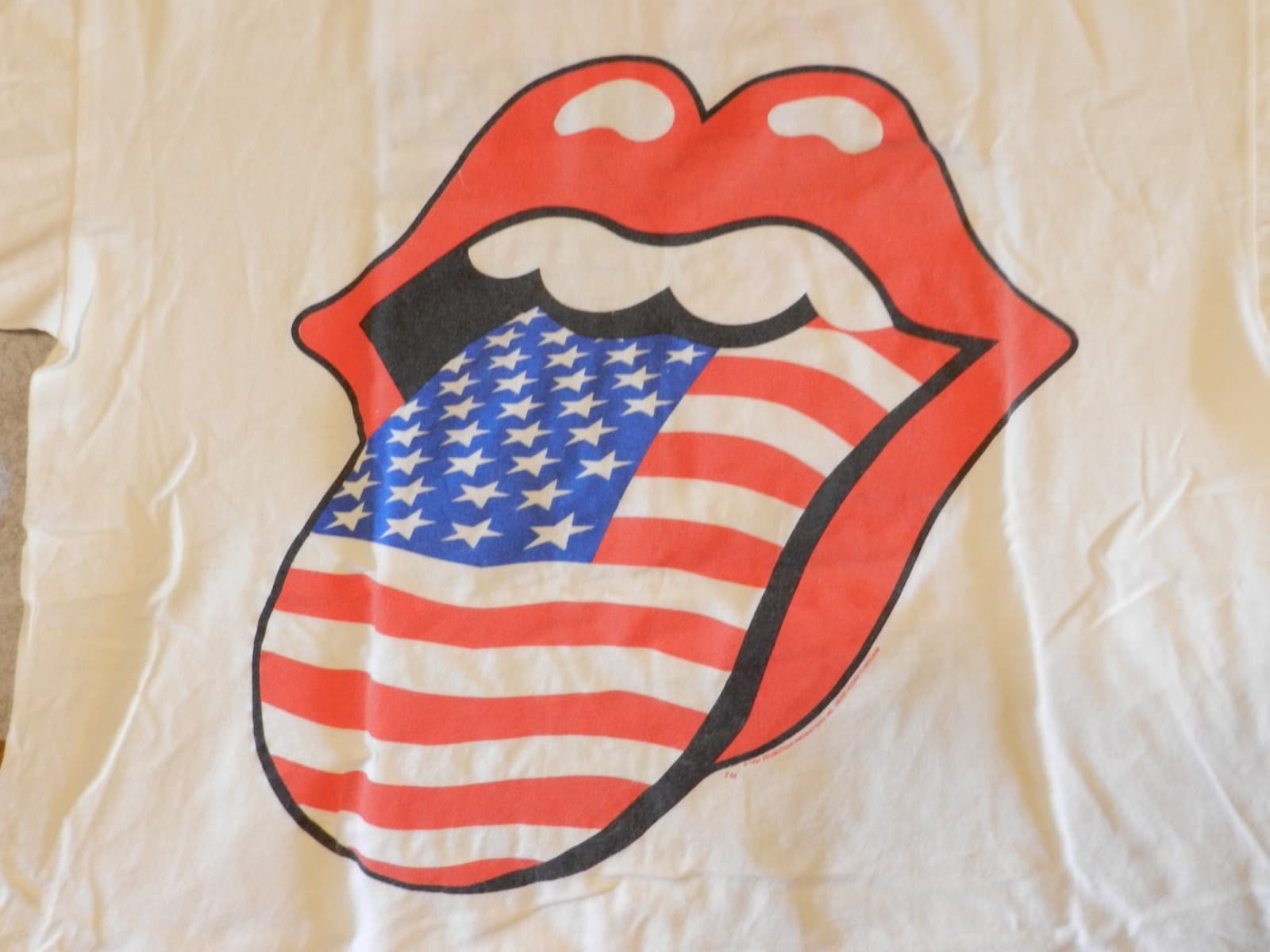 THE ROLLING STONES 1994 95' TOUR Concert t shirt BROCKUM USA Flag Tongue XL H33K - Thumbnail 2