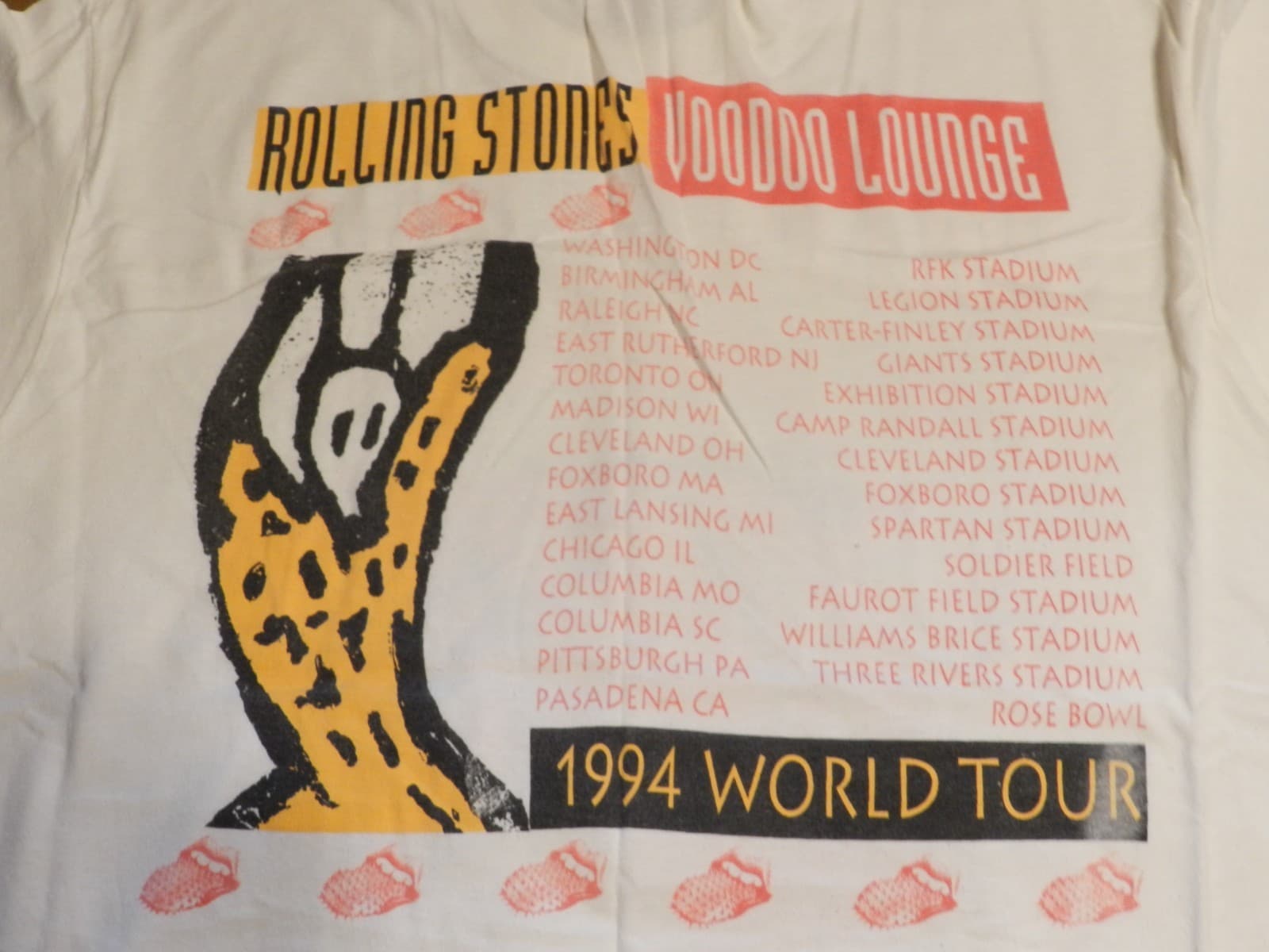 Vintage Rare Rolling Stones 1994 Voodoo Lounge T-Shirt Size XL Band Tour H34K - Thumbnail 5