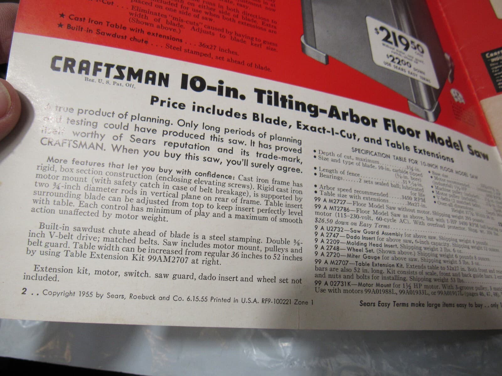 Vintage 1955 1957 1964 Sears Roebuck Craftsman Tool Catalogs/ Family Fitness O63 - Thumbnail 5