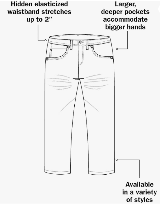 Harbor Bay Men’s Dress Pants Continuous Comfort Waistband 46 x 30 New Navy L54K - Thumbnail 12