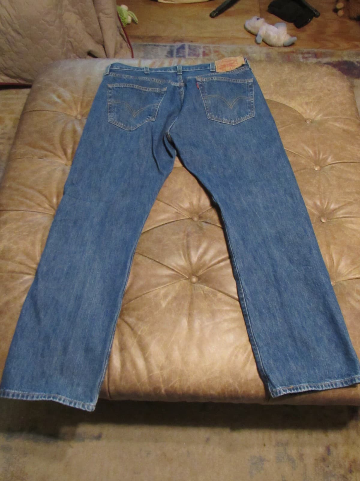 Vintage Levis 501 Jeans Button Fly Men’s 38x30 Straight Leg Red Tab (V99JJ) - Thumbnail 2