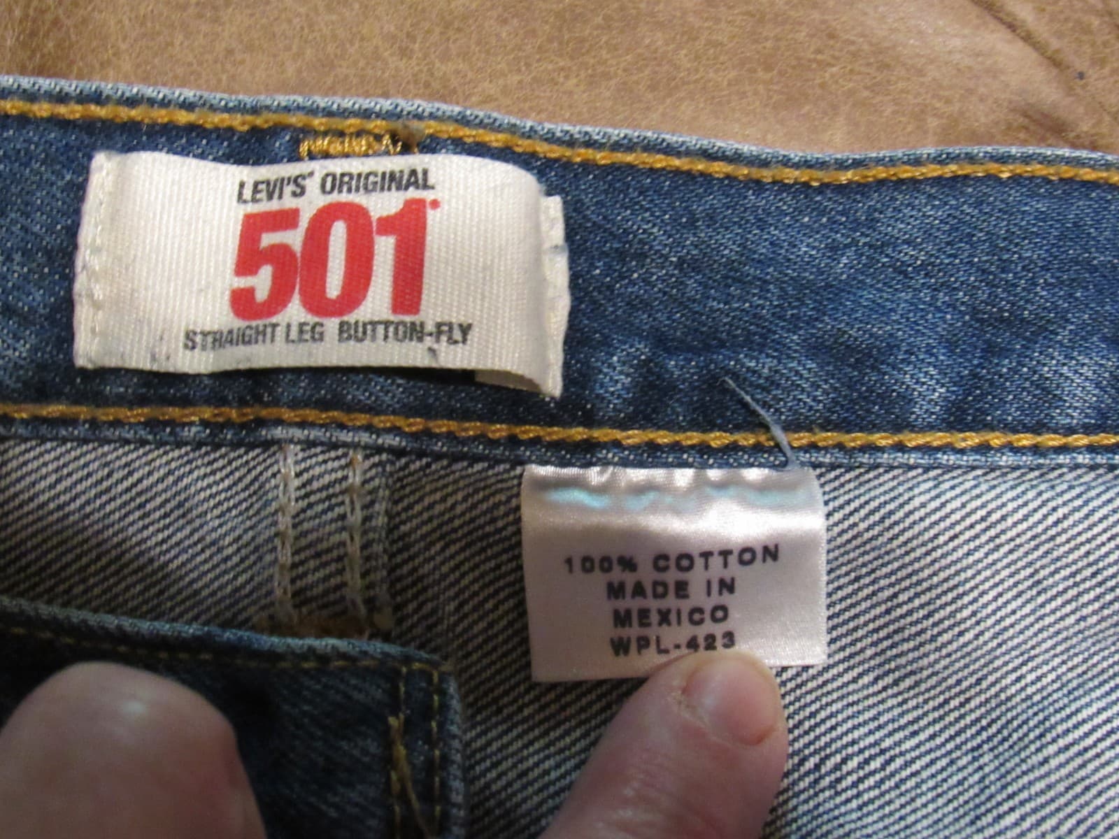 Vintage Levis 501 Jeans Button Fly Men’s 38x30 Straight Leg Red Tab (V99JJ) - Thumbnail 6