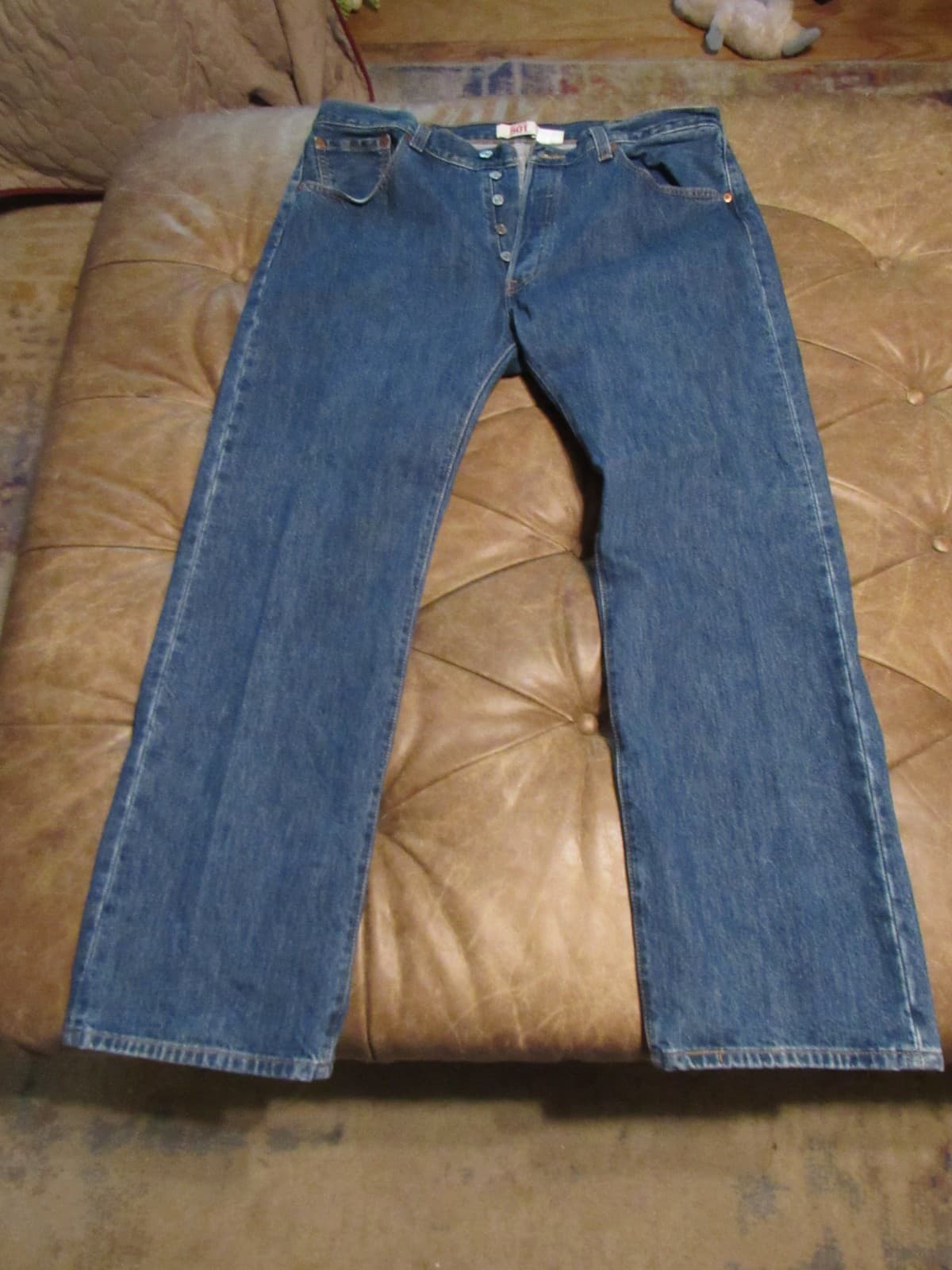Vintage Levis 501 Jeans Button Fly Men’s 38x30 Straight Leg Red Tab (V99JJ) - Thumbnail 4
