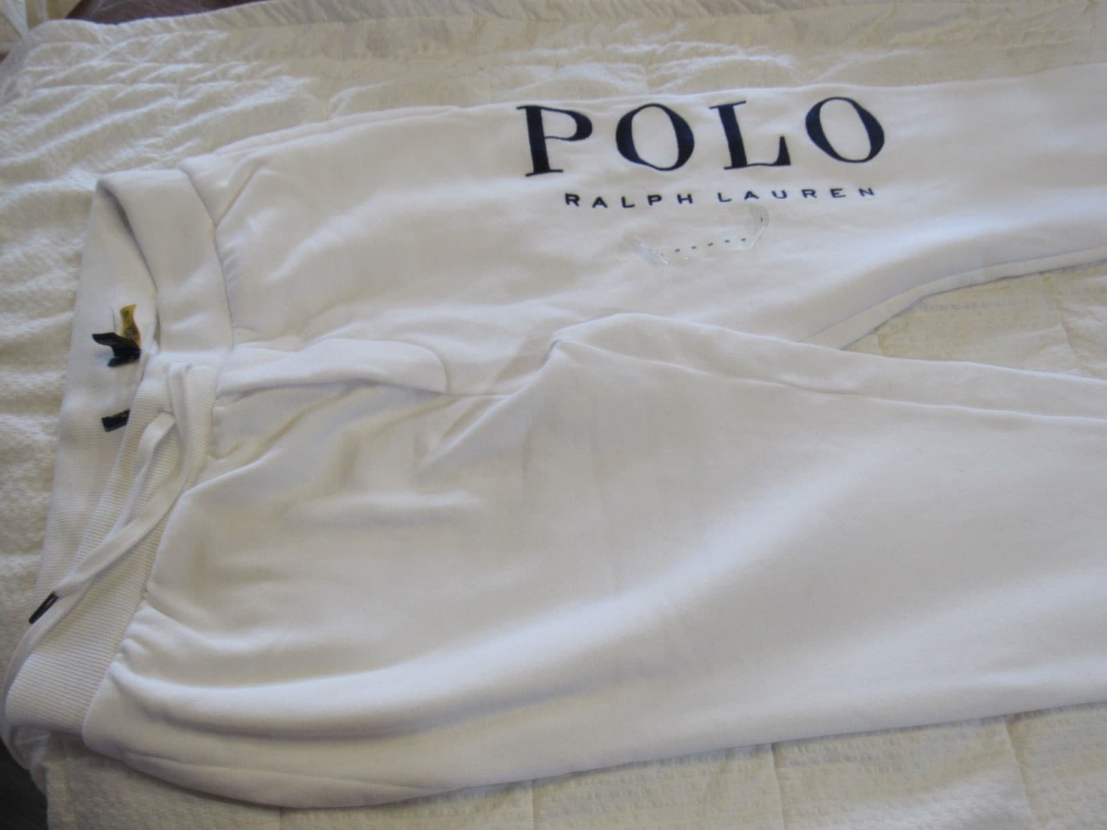 Polo Ralph Lauren Men's Small White Logo Embroidered Jogger Pants Z37K - Thumbnail 6