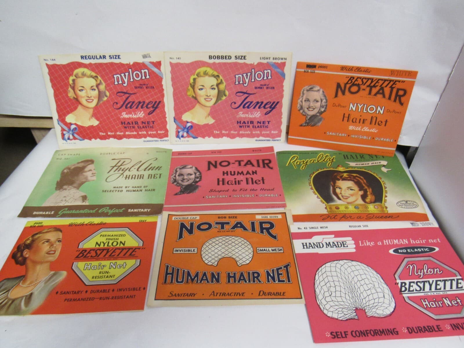 9 Vintage Hair Nets Packages Mixed- new - Thumbnail 2