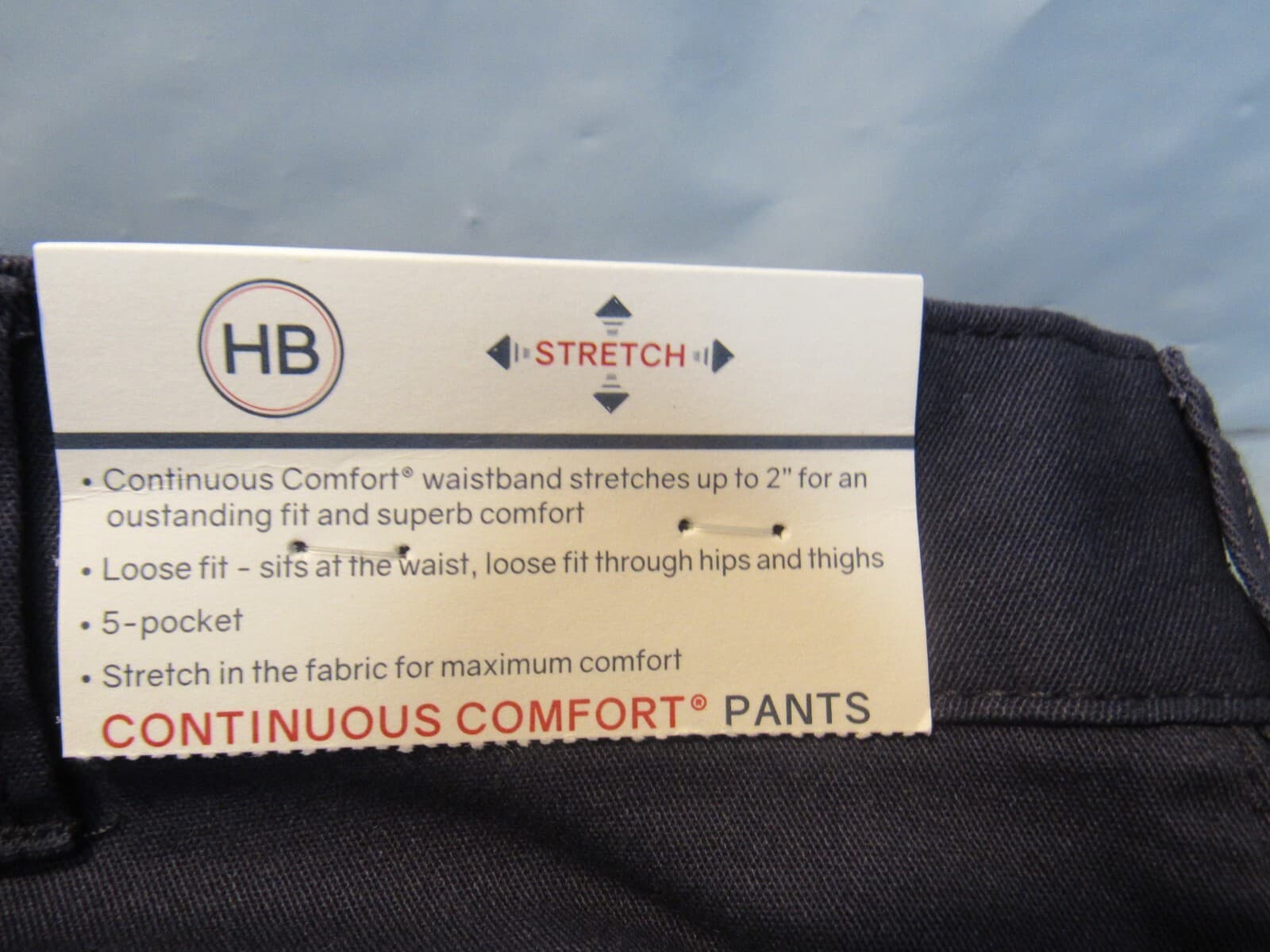 Harbor Bay Men’s Dress Pants Continuous Comfort Waistband 46 x 30 New Navy L54K - Thumbnail 4