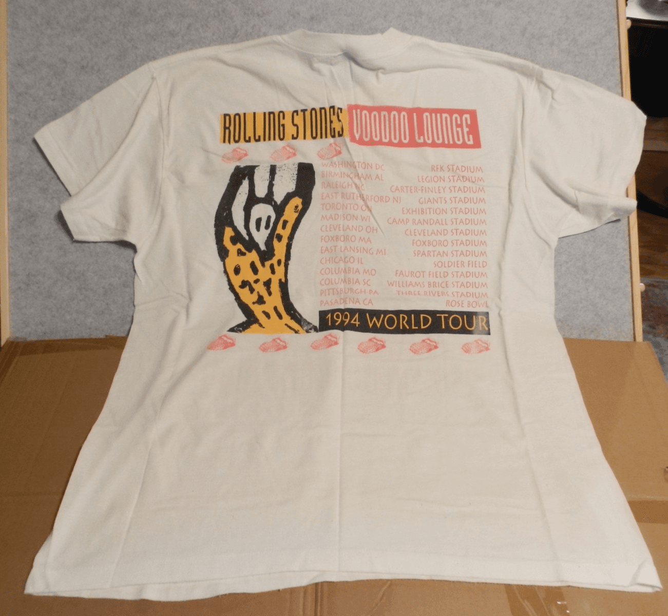 Vintage Rare Rolling Stones 1994 Voodoo Lounge T-Shirt Size XL Band Tour H34K - Thumbnail 3