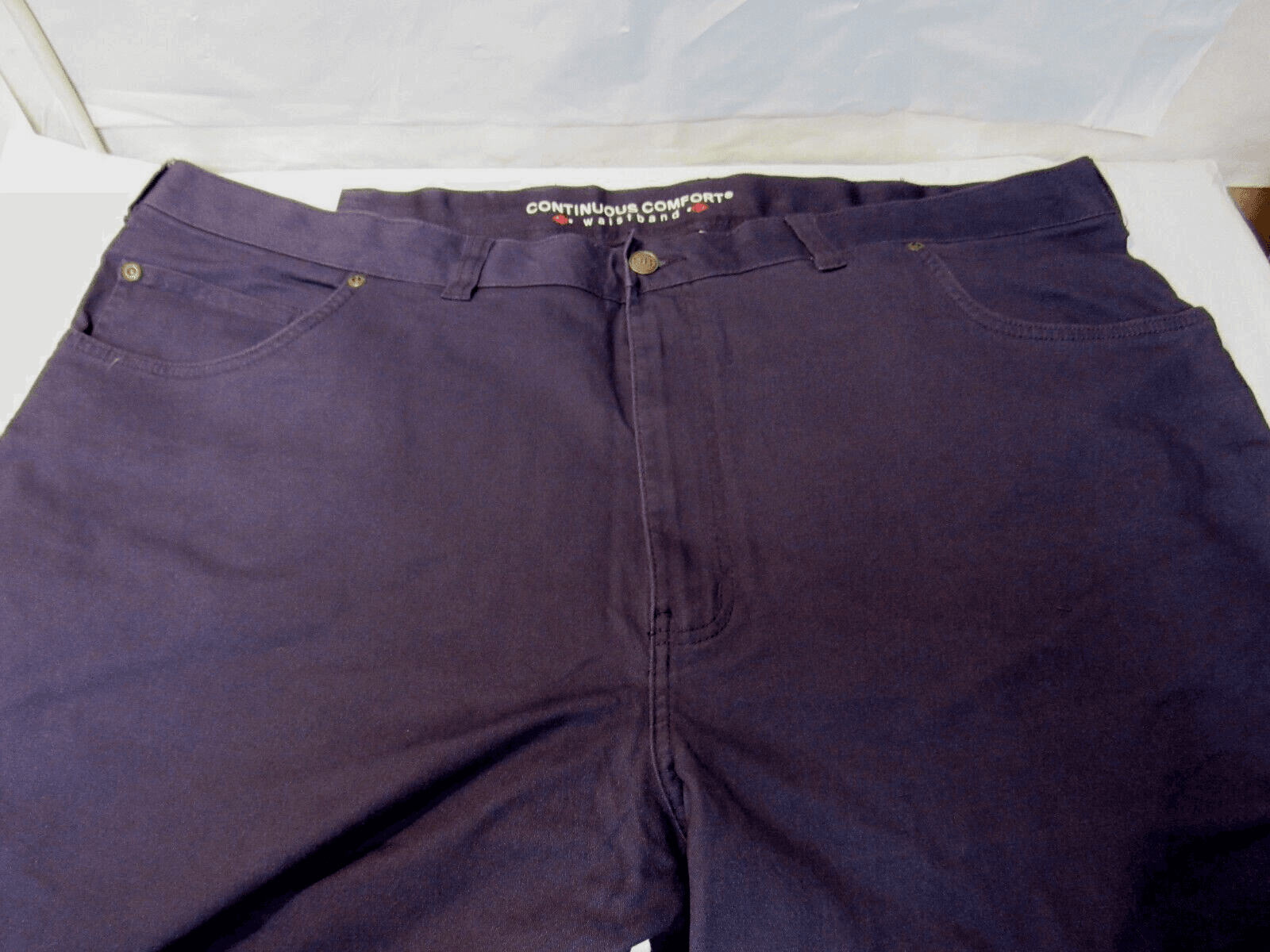 Harbor Bay Men’s Dress Pants Continuous Comfort Waistband 46 x 30 New Navy L54K - Thumbnail 5